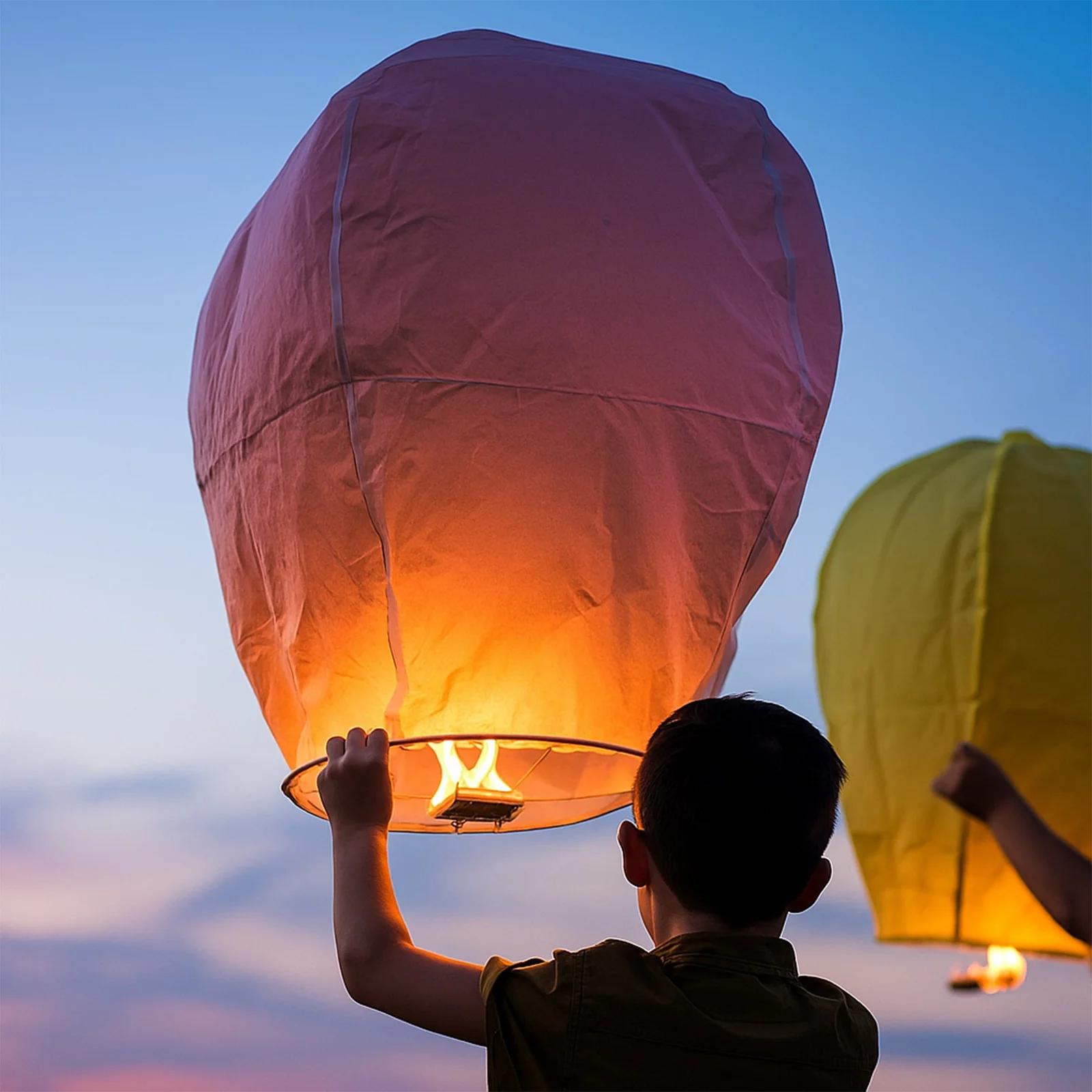 LAMPION SZCZĘŚCIA CHIŃSKI LAMPIONY ŻYCZEŃ LATAJĄCE NA WESELE ŚLUB KOMUNIĘ