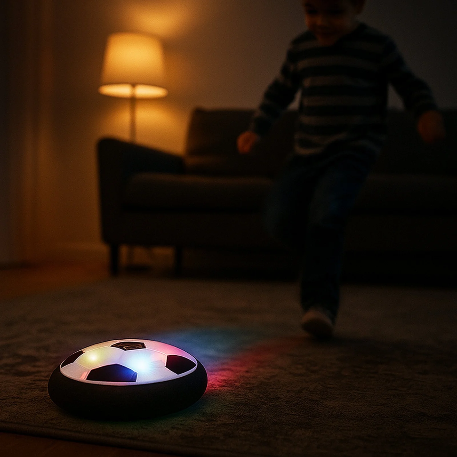 LATAJĄCA PIŁKA HOVERBALL POWIETRZNA DYSK KRĄŻEK CYMBERGAJ DYSK LED XXL
