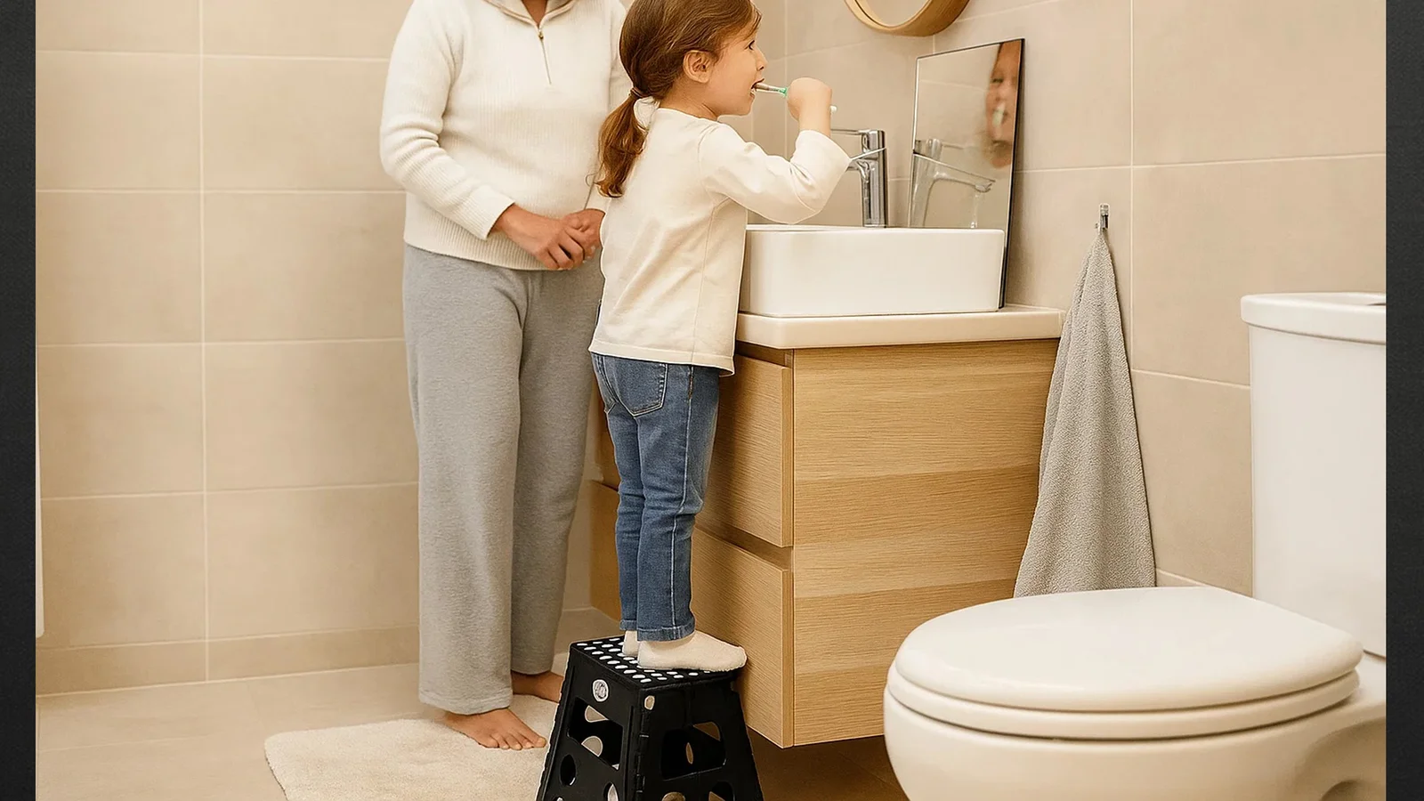 EASYFORM TABORET STOŁEK SKŁADANY 39CM - czarny