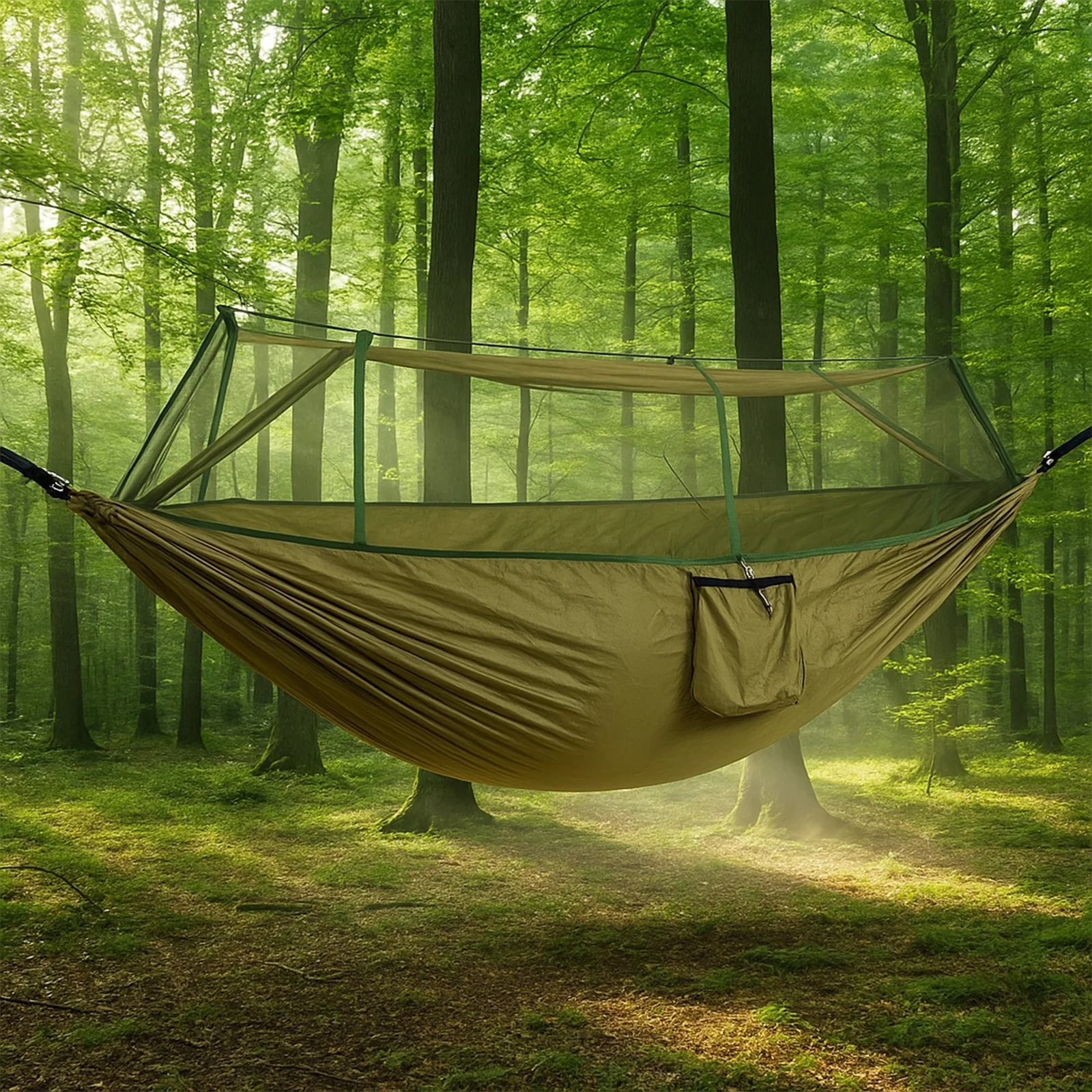 HAMAK Z MOSKITIERĄ TURYSTYCZNY OGRODOWY PODRÓŻNY SURVIVALOWY DUŻY CAMPING