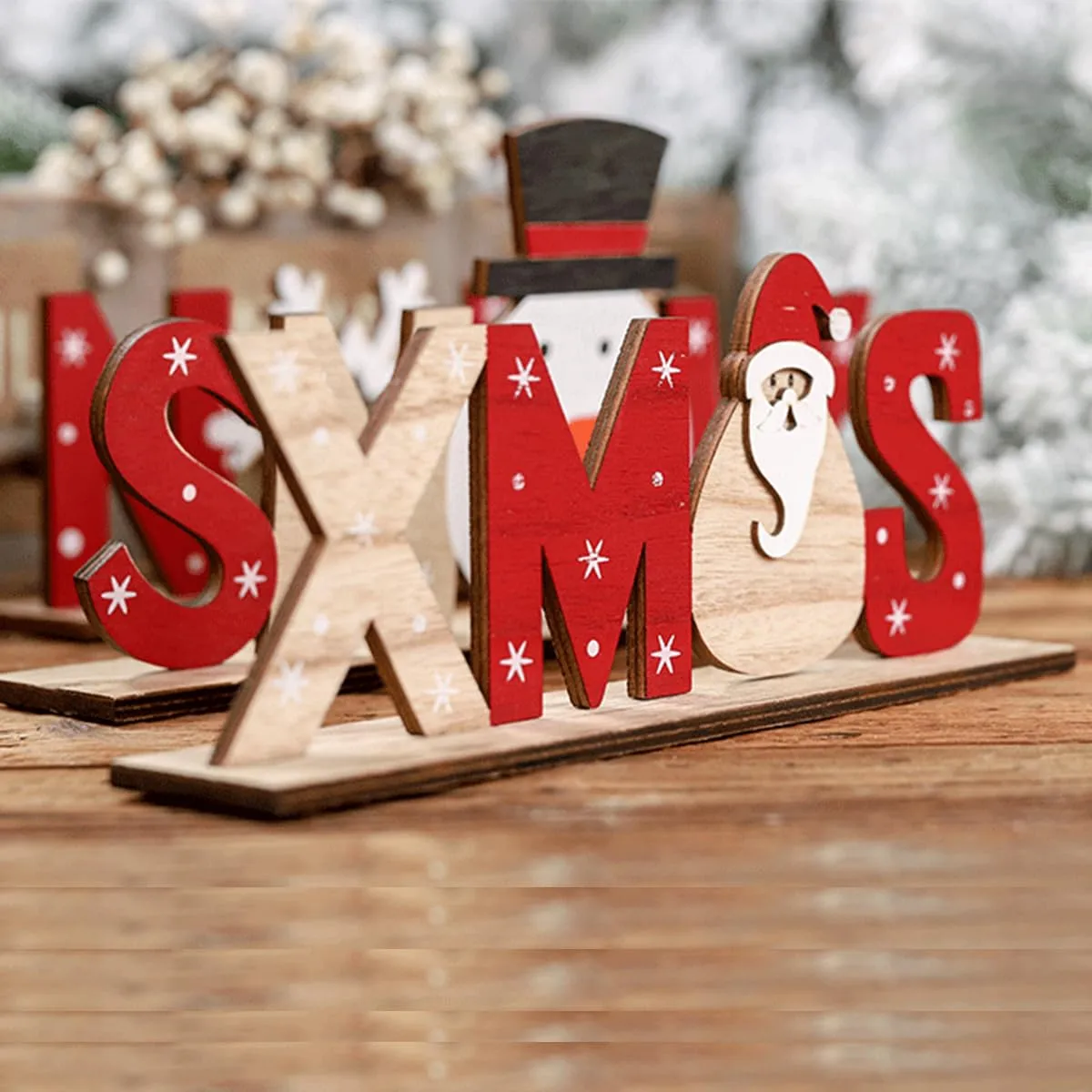NAPIS DREWNIANY XMAS DEKORACJA ŚWIĄTECZNA 21,5x4x8,5cm