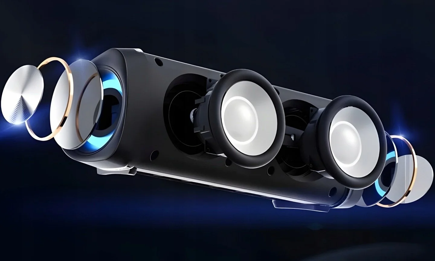 GŁOŚNIK BLUETOOTH LED PRZENOŚNY BS-33D