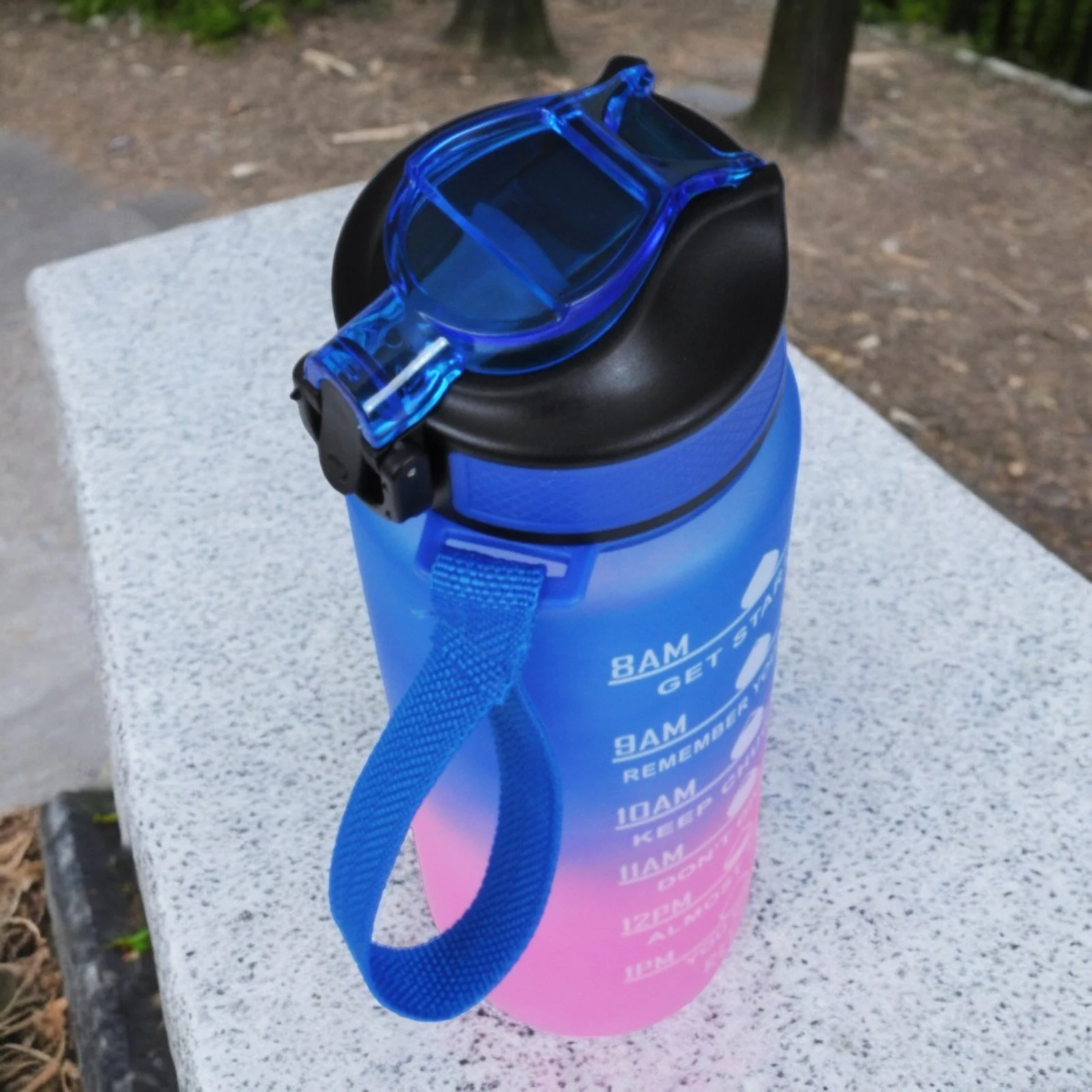BUTELKA MOTYWACYJNA NA WODĘ 1000ML BIDON Z MIARKĄ SIŁOWNIA FITNESS 1L