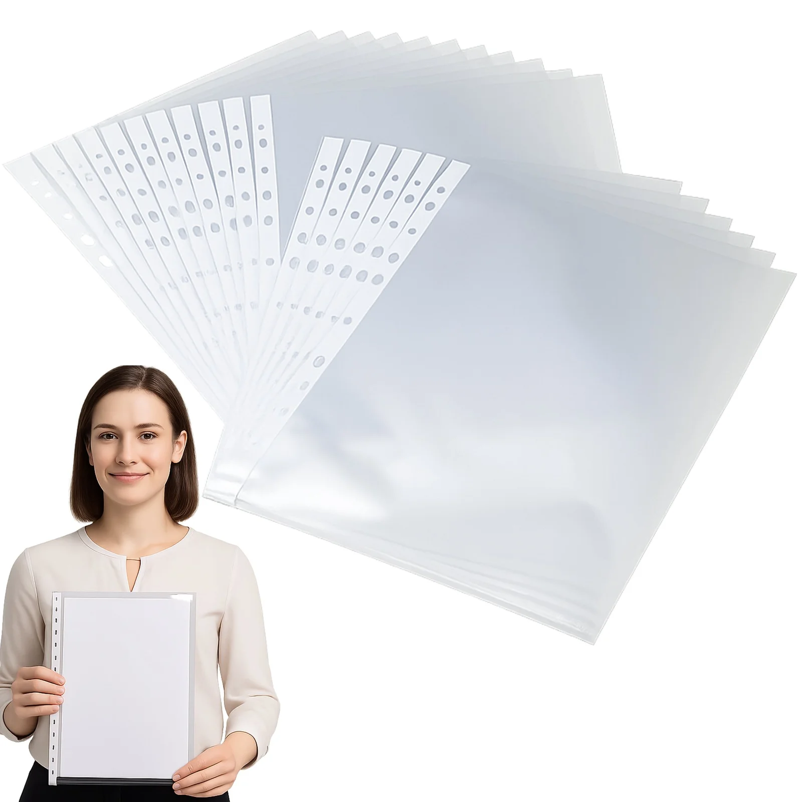 KOSZULKI KRYSTALICZNE KOSZULKA OBWOLUTY NA DOKUMENTY TRANSPARENT A4 100SZT
