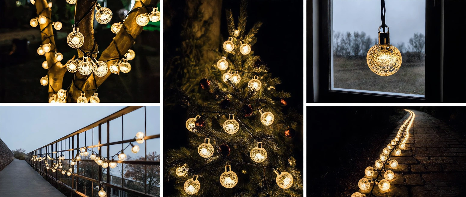 GIRLANDA ŚWIETLNA OGRODOWA SOLARNA KULE KULKI 100x LED NA BALKON DO OGRODU