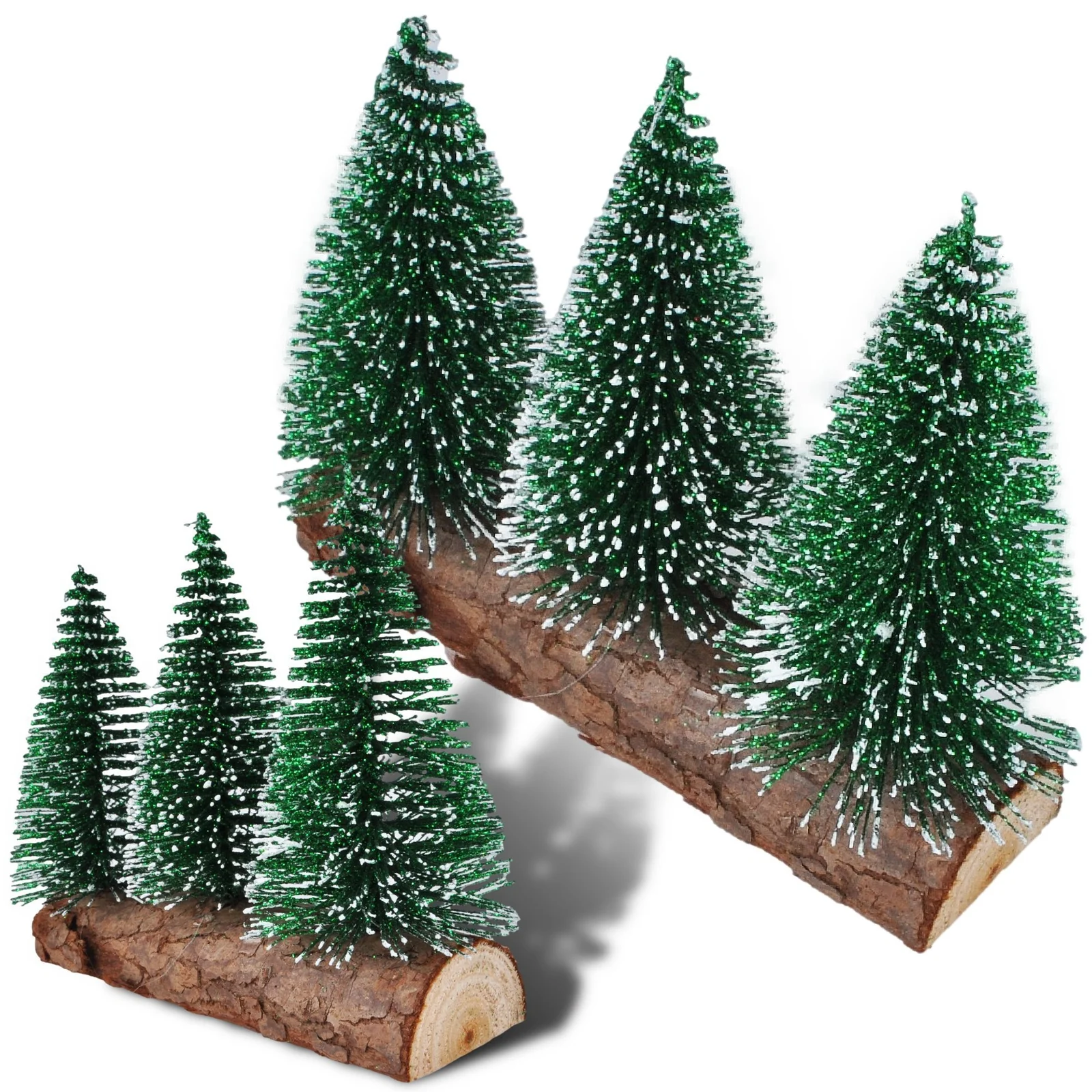 CHOINKI MINI ZESTAW NA PNIU Z BROKATEM 3SZT 14x12cm