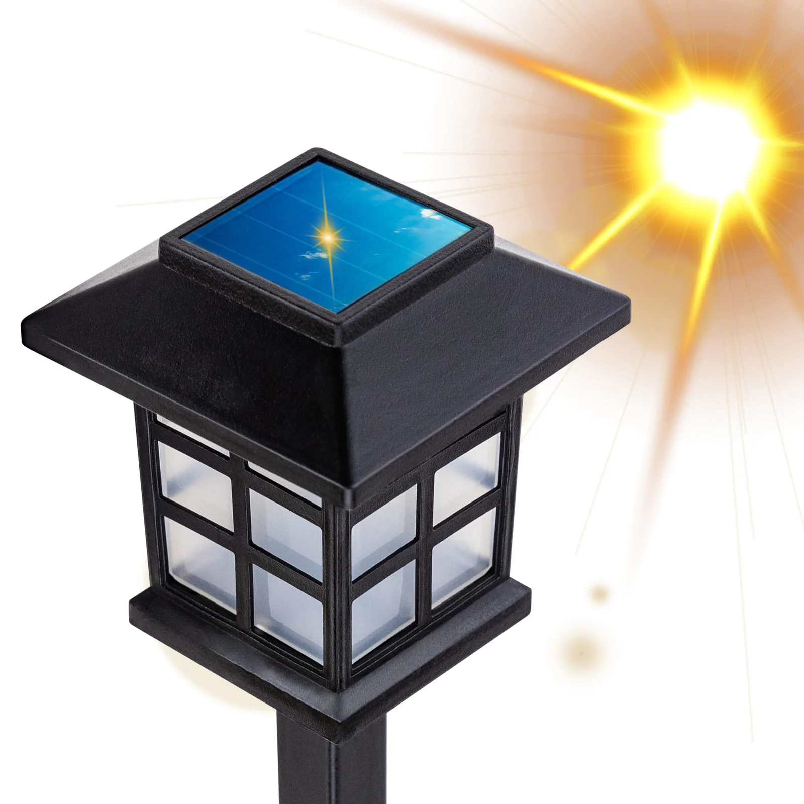 LAMPA LAMPKA SOLARNA LED LATARNIA OZDOBNA OGRODOWA WBIJANA LAMPION CZUJNIK