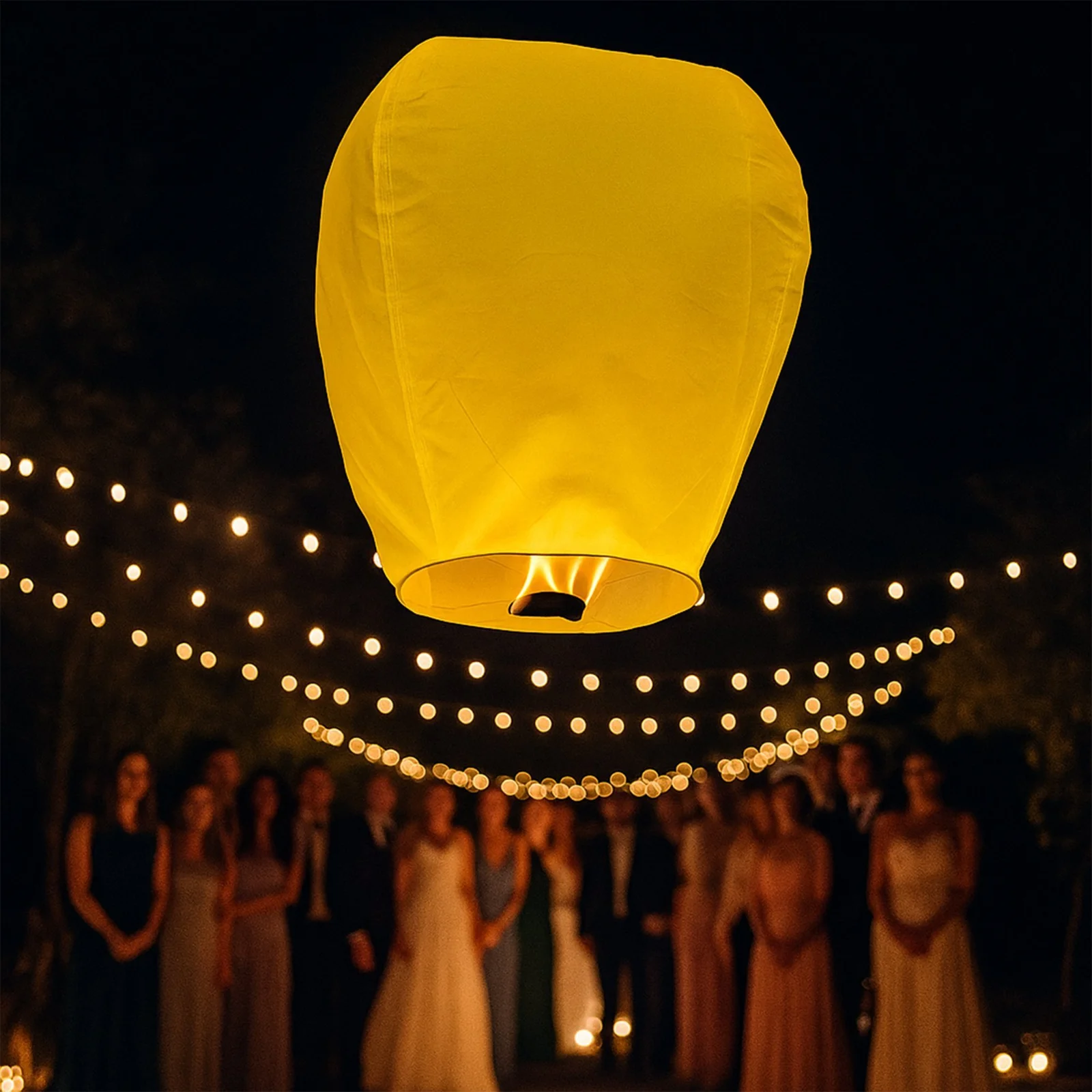 LAMPION SZCZĘŚCIA LATAJĄCY - żółty