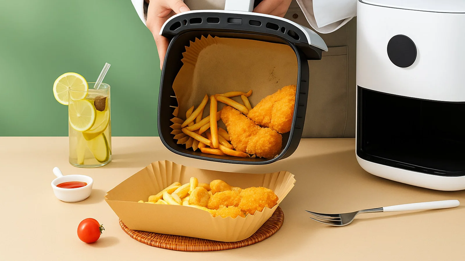 50x PAPIEROWY WKŁAD PIECZENIA FRYTKOWNICY BEZTŁUSZCZOWEJ AIR FRYER WKŁADY