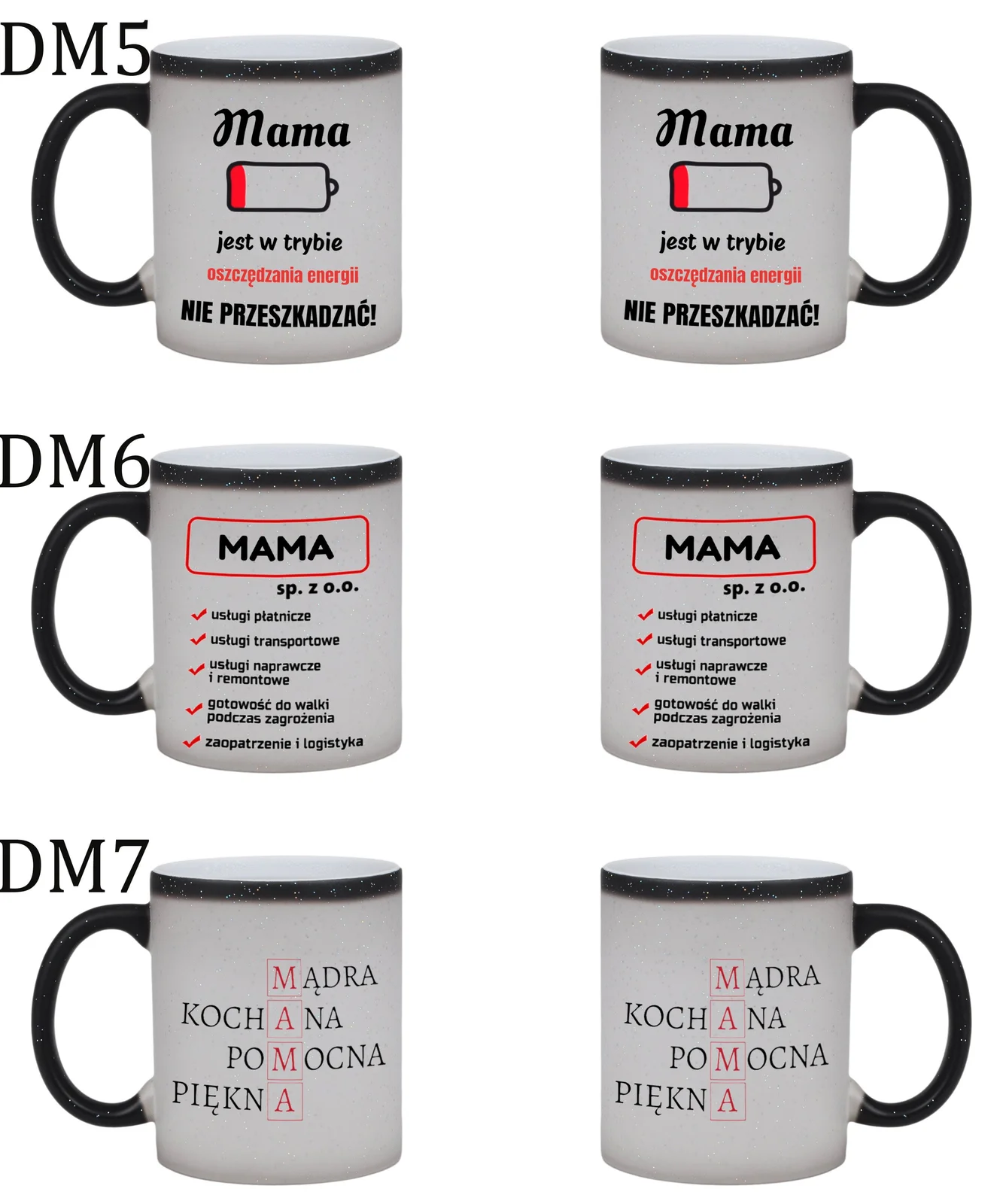 KUBEK DO SUBLIMACJI 330ML CZARNY MAGICZNY Z BROKATEM