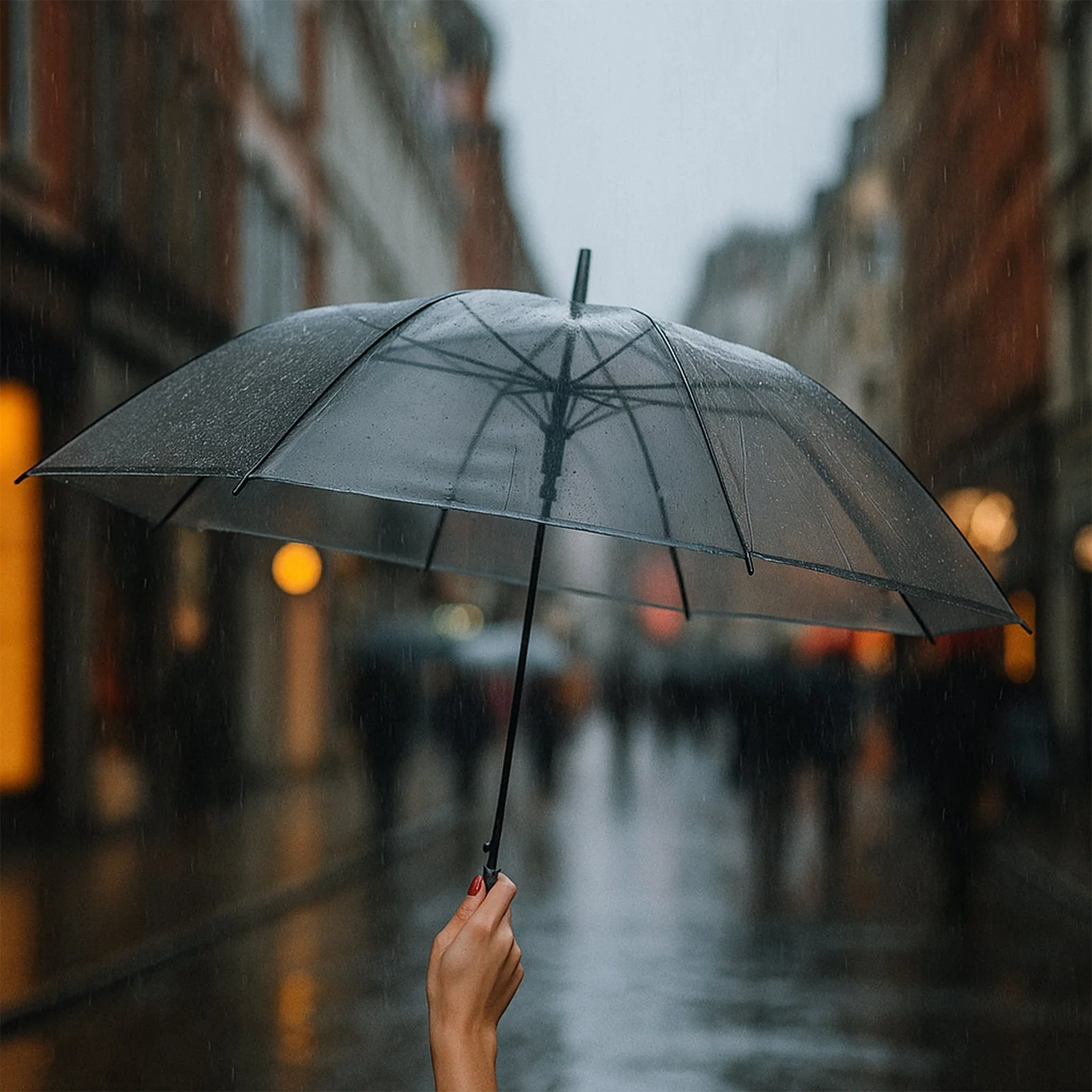 PARASOL PRZEZROCZYSTY 72cm - czarny