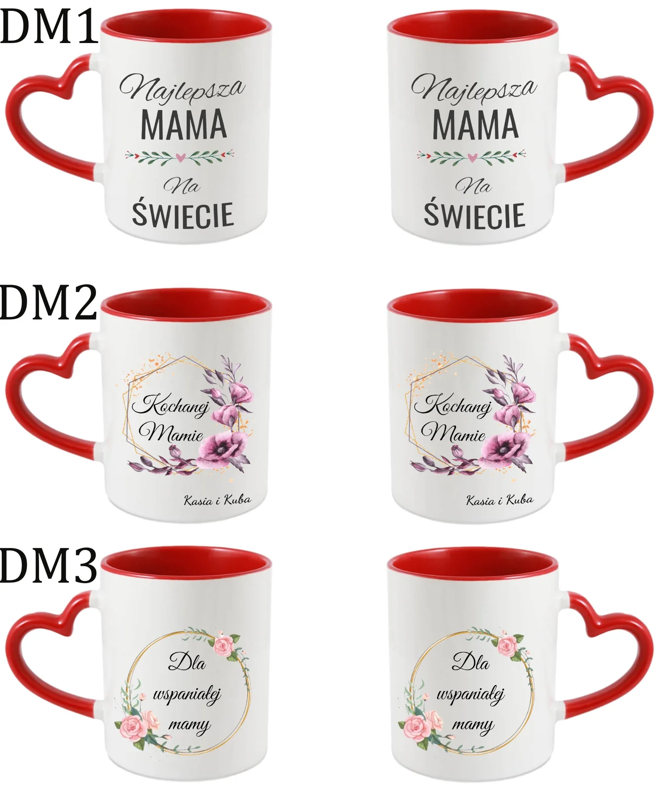 KUBEK DO SUBLIMACJI 330ML CZERWONY UCHWYT SERCE