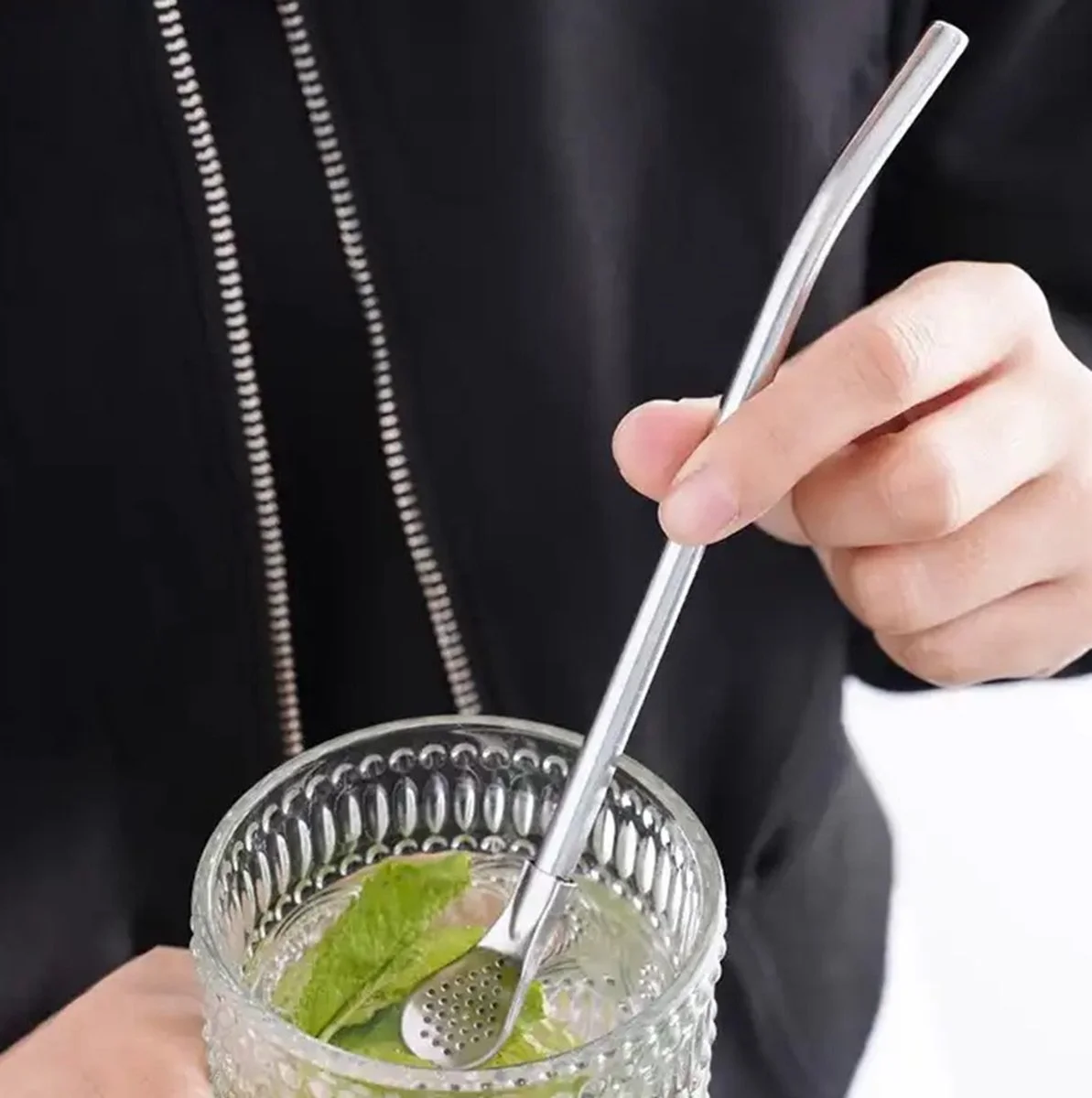 BOMBILLA ŁYŻECZKA ŁYŻKA Z FILTREM DO YERBA MATE STAL NIERDZEWNA 18 CM
