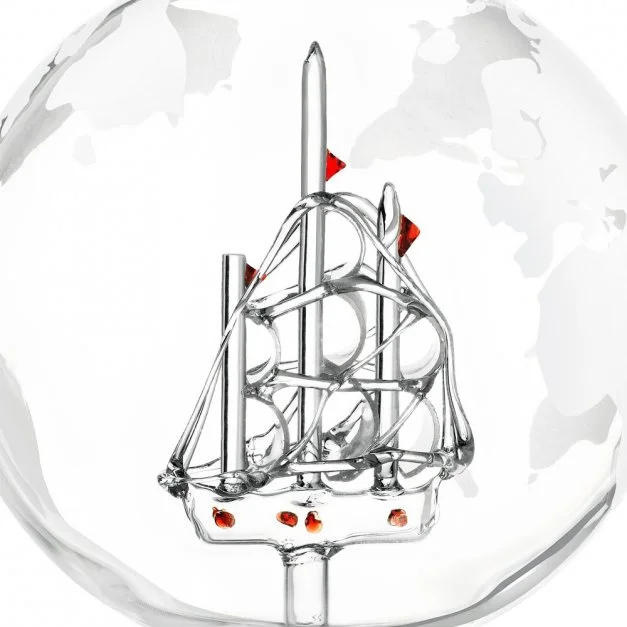 KARAFKA DO WHISKY GLOBUS STATEK STOJAK PREMIUM IDEALNY NA PREZENT UPOMINEK