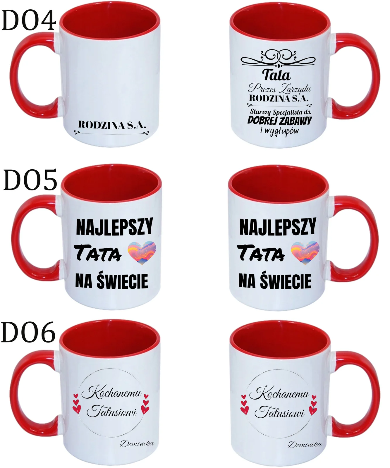 KUBEK DO SUBLIMACJI 330ML CZERWONY UCHWYT