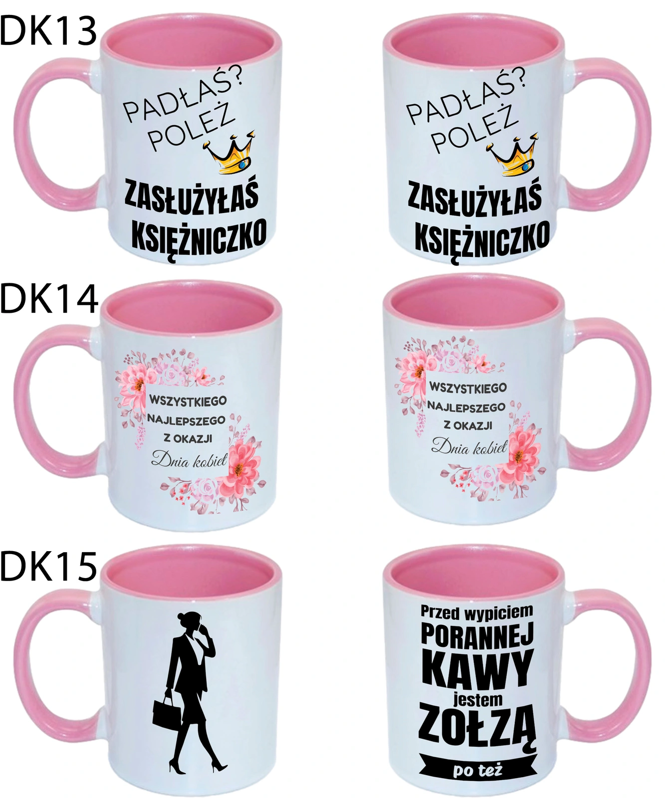KUBEK DO SUBLIMACJI 330ML RÓŻOWY UCHWYT