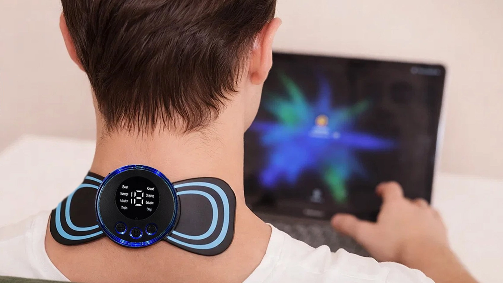 ELEKTROSTYMULATOR MASUJĄCY MINI MASAŻER SZYI KARKU CIAŁA MIĘŚNI EMS 8x TRYB