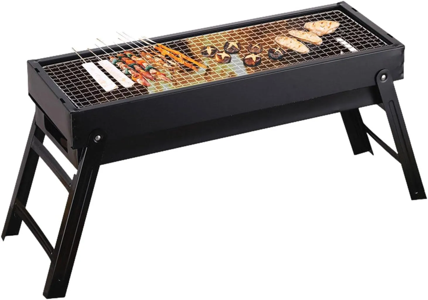 GRILL TURYSTYCZNY SKŁADANY OGRODOWY PRZENOŚNY KEMPINGOWY WĘGLOWY DUŻY 60CM