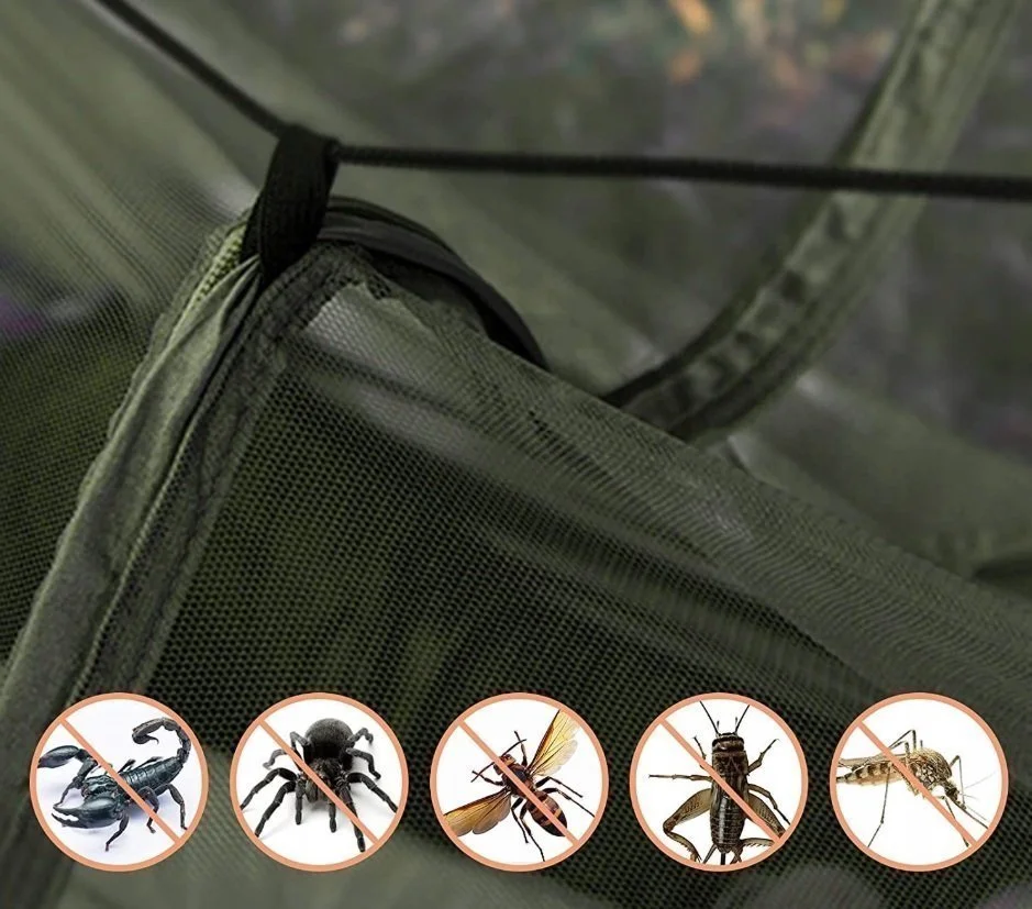 HAMAK Z MOSKITIERĄ TURYSTYCZNY OGRODOWY PODRÓŻNY SURVIVALOWY DUŻY CAMPING