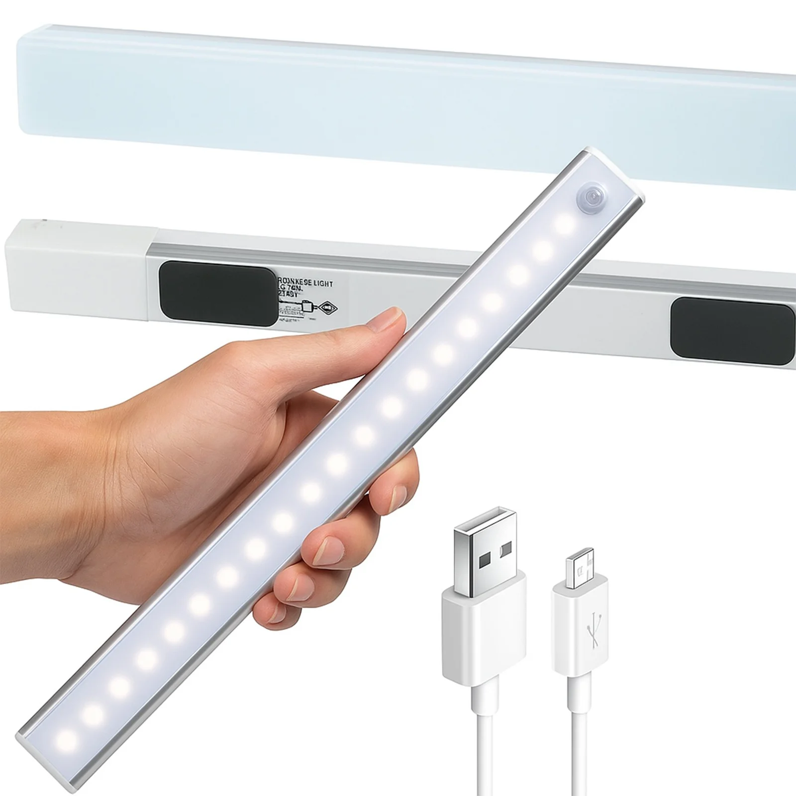 LAMPKA LISTWA LED PODSZAFKOWA DO SZAFY SZUFLADY CZUJNIK RUCHU MAGNES 50CM
