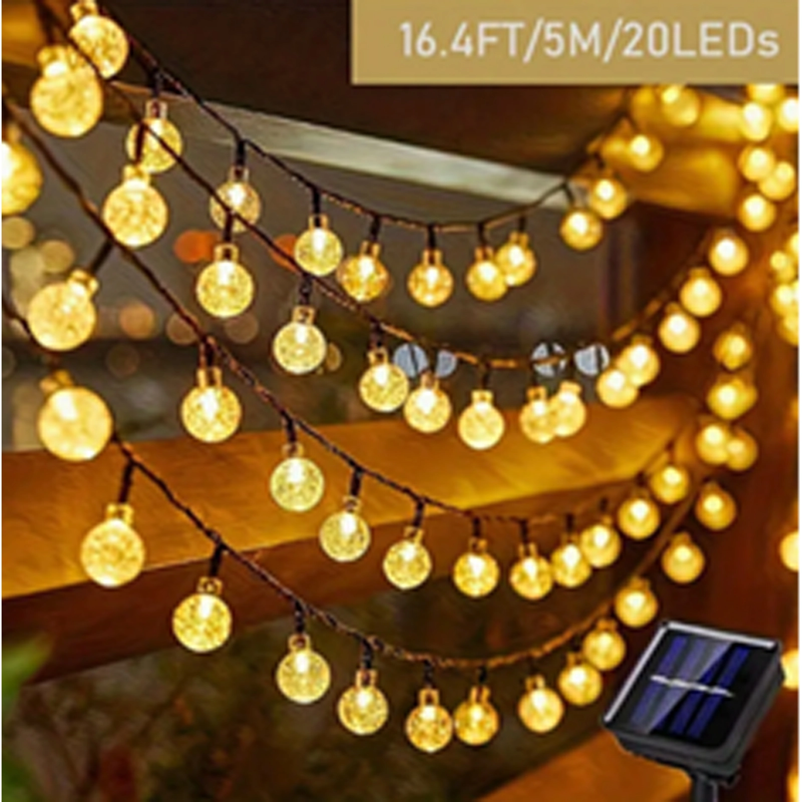 GIRLANDA ŚWIETLNA OGRODOWA SOLARNA KULE KULKI 50x LED NA BALKON DO OGRODU