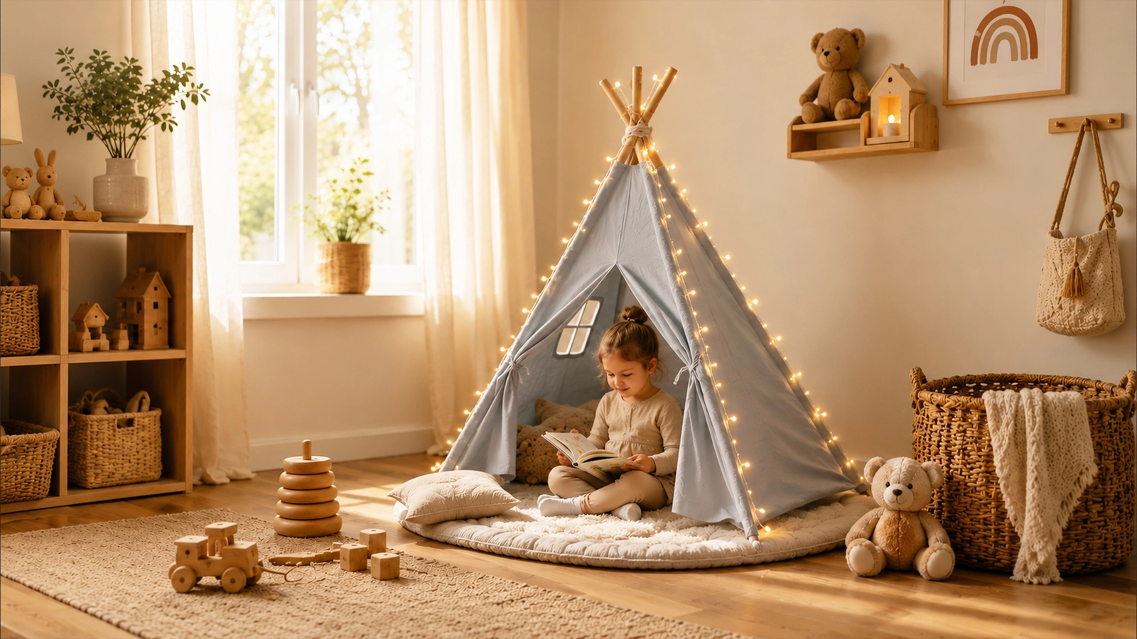 NAMIOT TIPI DLA DZIECI WIGWAM INDIAŃSKI DOMEK DO ZABAWY W OGODZIE DOMU