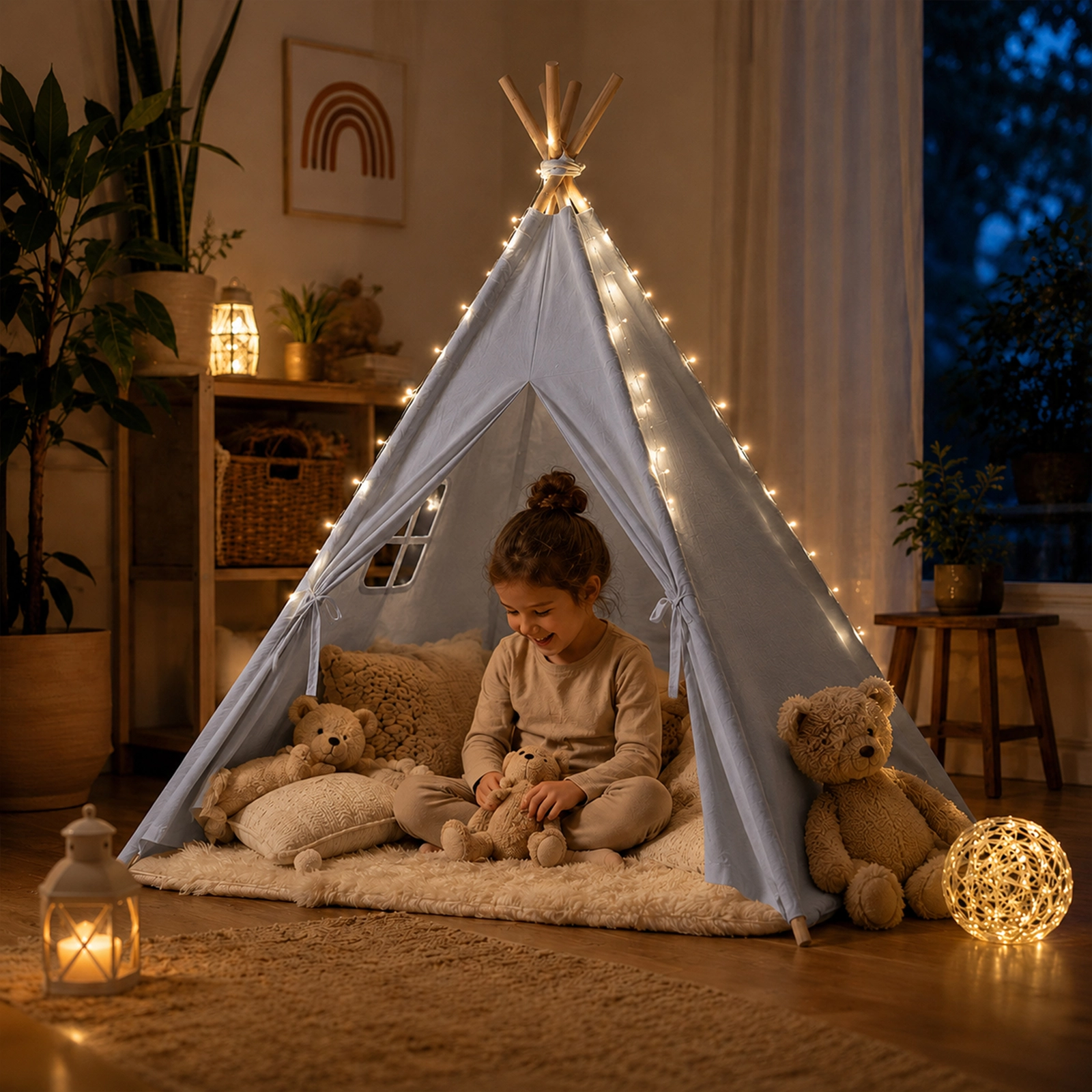 NAMIOT TIPI DLA DZIECI WIGWAM INDIAŃSKI DOMEK DO ZABAWY W OGODZIE DOMU