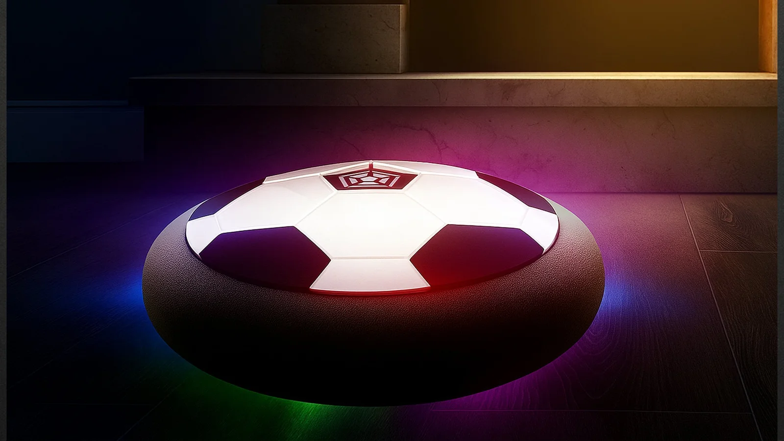 LATAJĄCA PIŁKA HOVERBALL POWIETRZNA DYSK KRĄŻEK CYMBERGAJ DYSK LED XXL