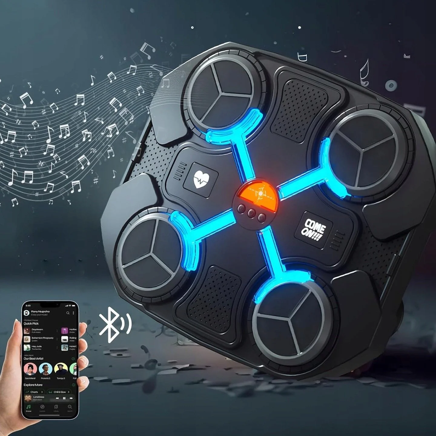 VEZO ZESTAW BOKSERSKI ELEKTRONICZNY BOKSER BLUETOOTH PODŚWIETLENIE LED BOKS
