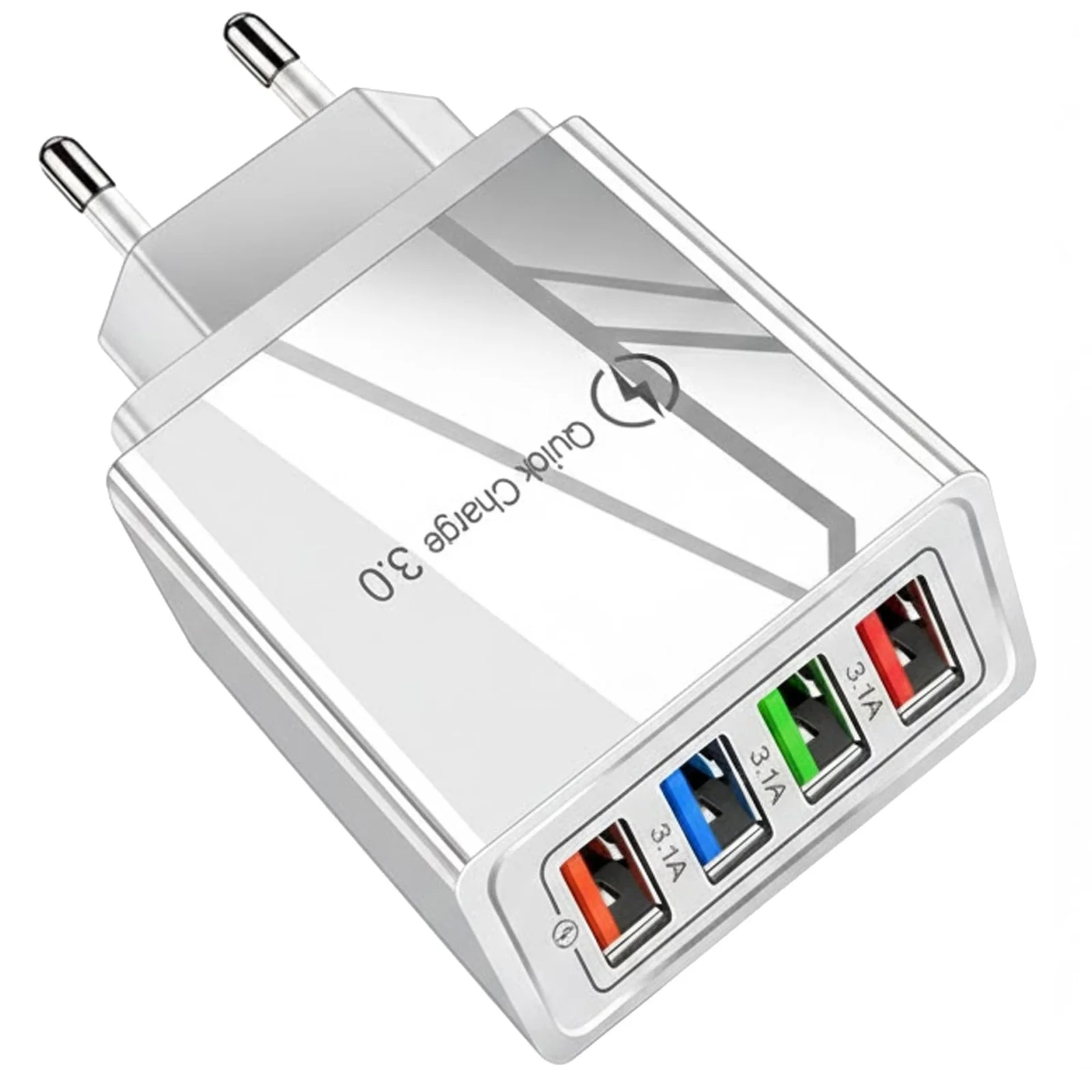 ŁADOWARKA SIECIOWA 4xUSB QUICK CHARGE SZYBKA 3.0 ZASILACZ MOCNY KOSTKA USB