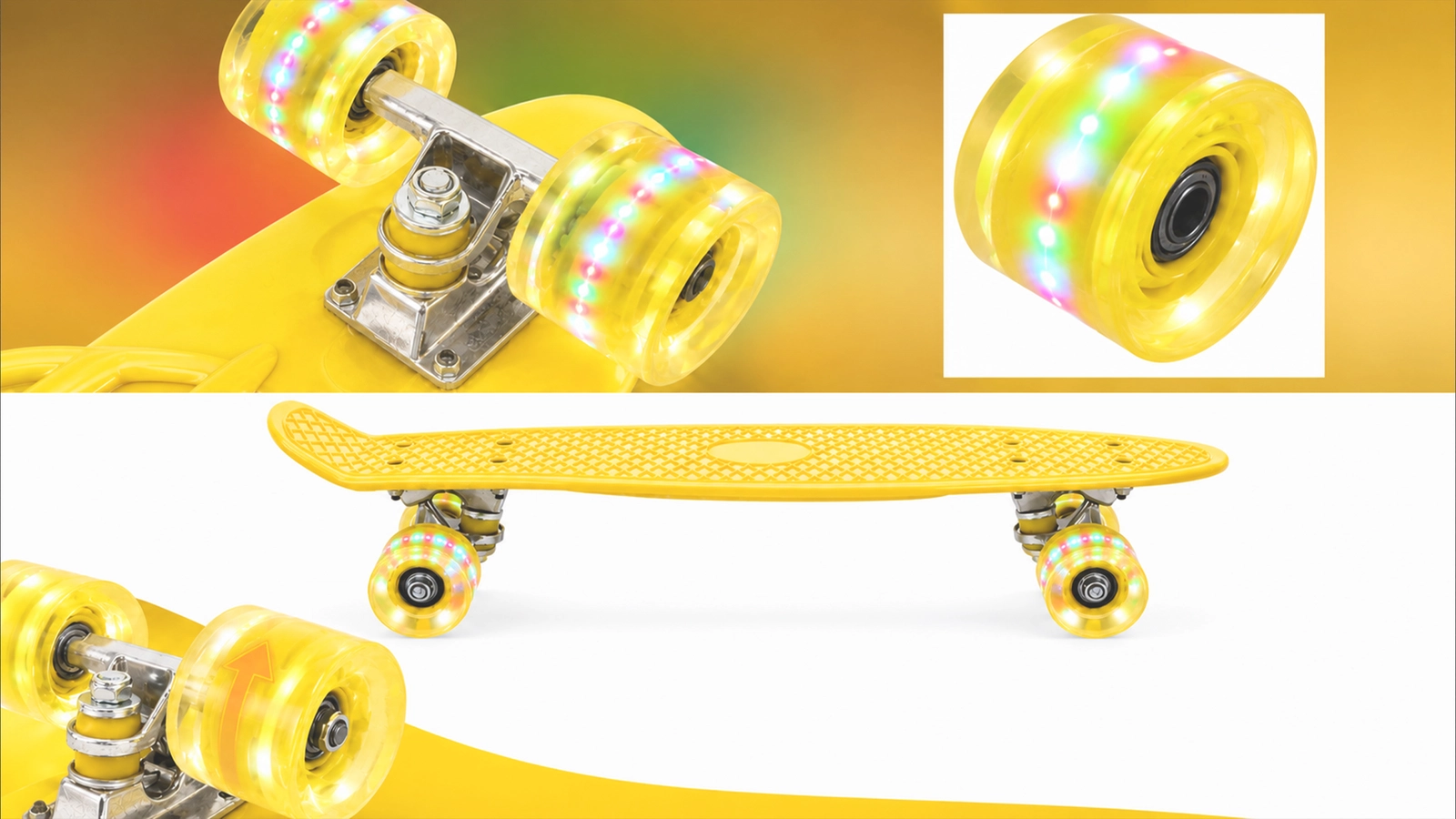 FISZKA DESKOROLKA FISHBOARD DLA DZIECKA ŚWIECĄCE KOŁA LED 56x15CM 82A RGB