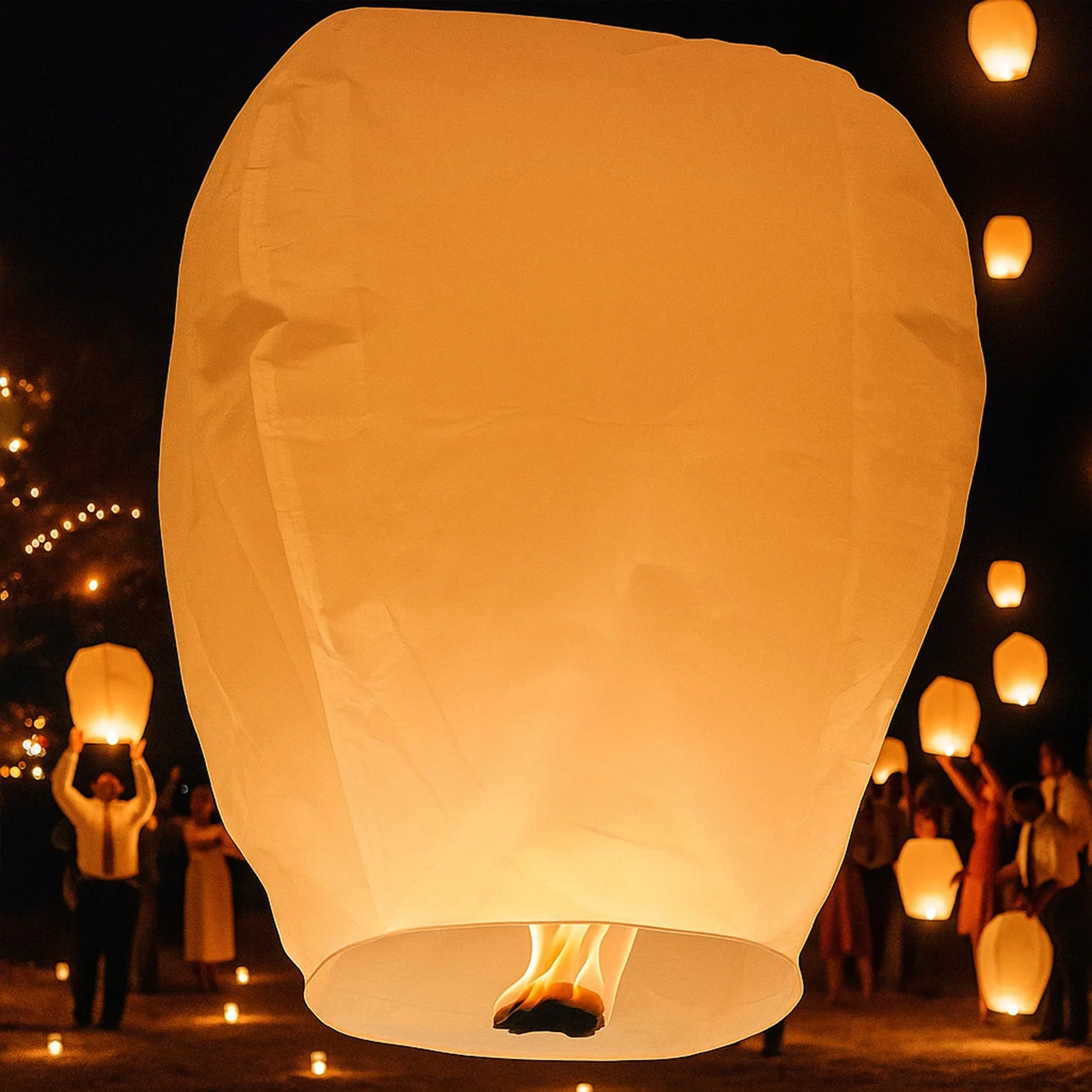 LAMPION SZCZĘŚCIA CHIŃSKI LAMPIONY ŻYCZEŃ LATAJĄCE NA WESELE ŚLUB KOMUNIĘ