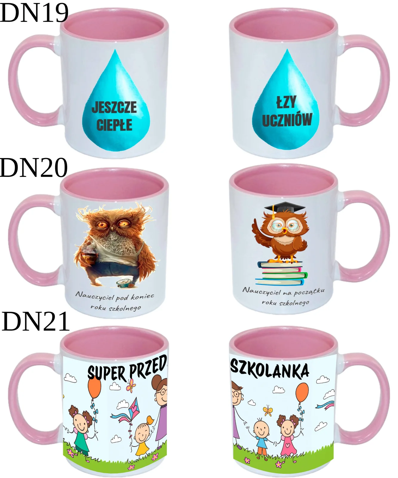 KUBEK DO SUBLIMACJI 330ML RÓŻOWY UCHWYT