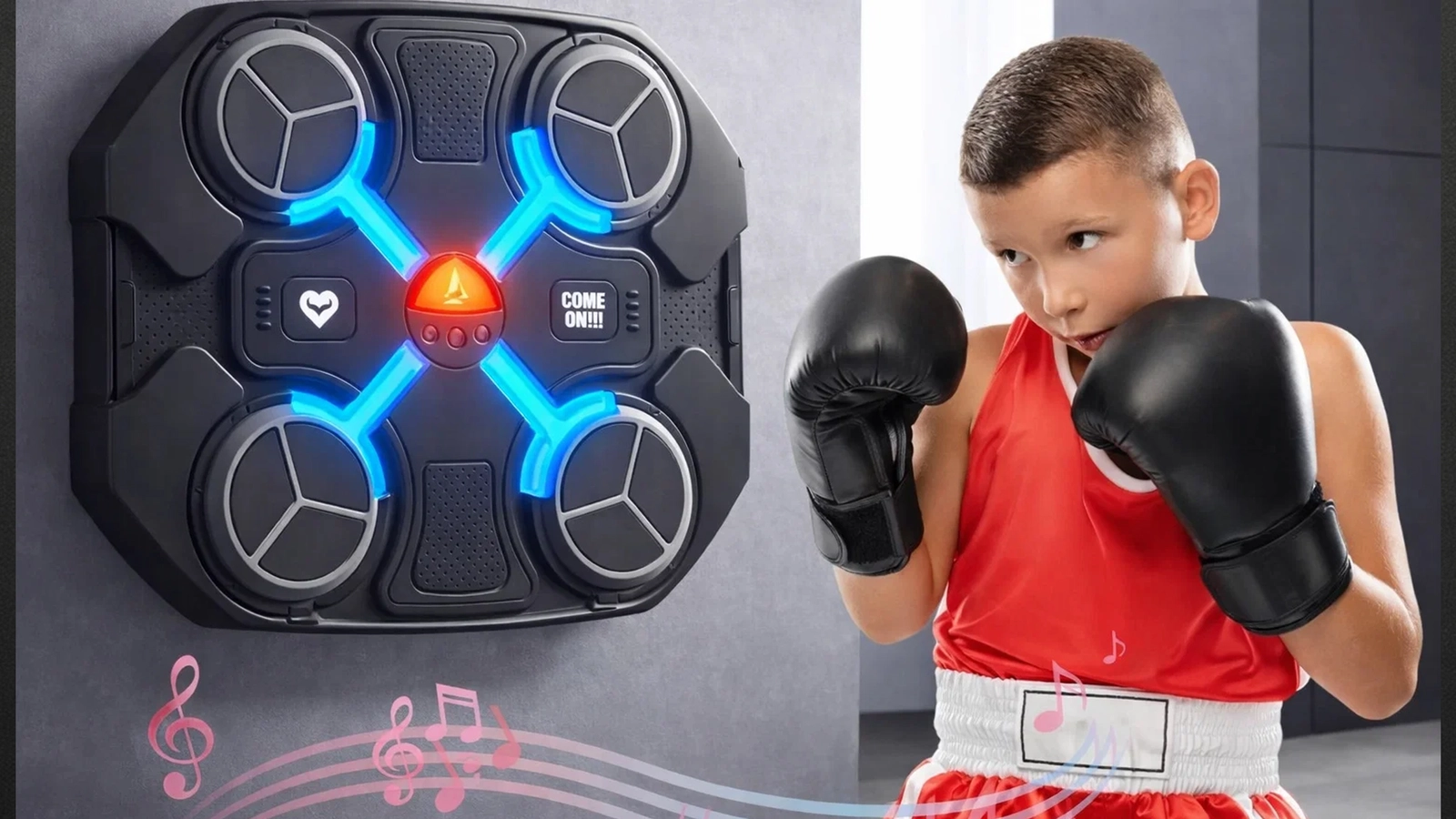 VEZO ZESTAW BOKSERSKI ELEKTRONICZNY BOKSER BLUETOOTH PODŚWIETLENIE LED BOKS