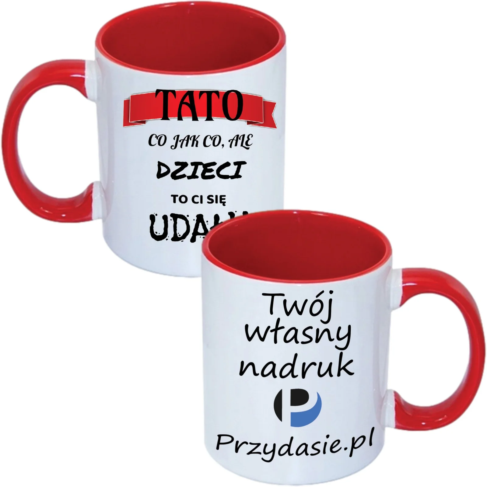 KUBEK DO SUBLIMACJI 330ML CZERWONY UCHWYT