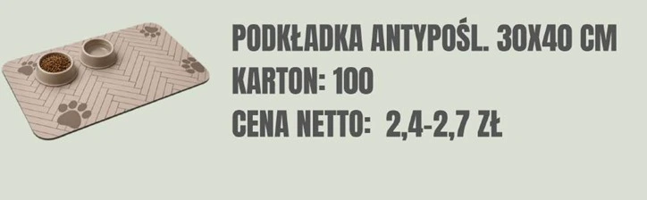 MATA PODKŁADKA POD MISKĘ WODOODPORNA DLA PSA KOTA 30x40CM ANTYPOŚLIZGOWA