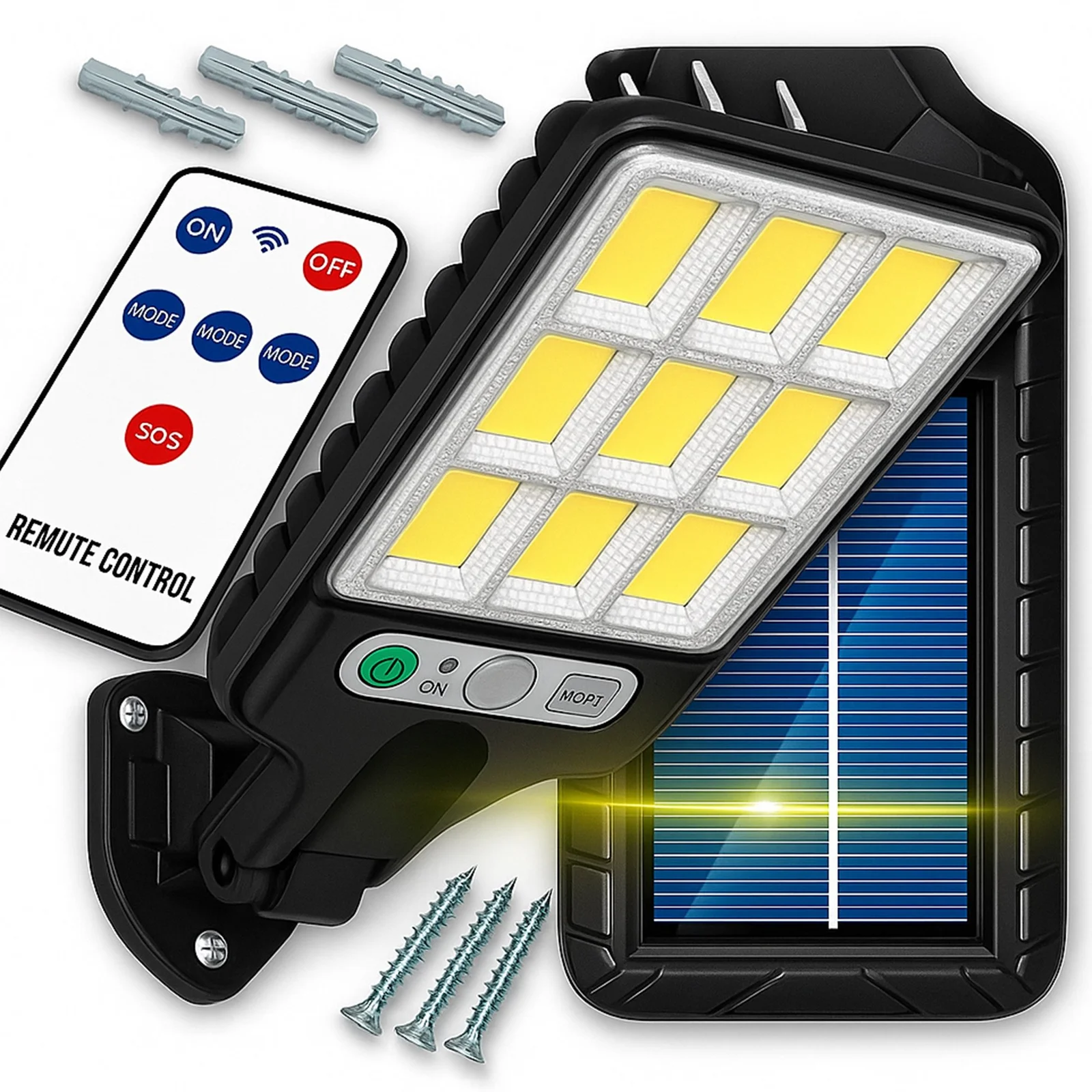 LAMPA LATARNIA ULICZNA SOLARNA 108 COB + PILOT