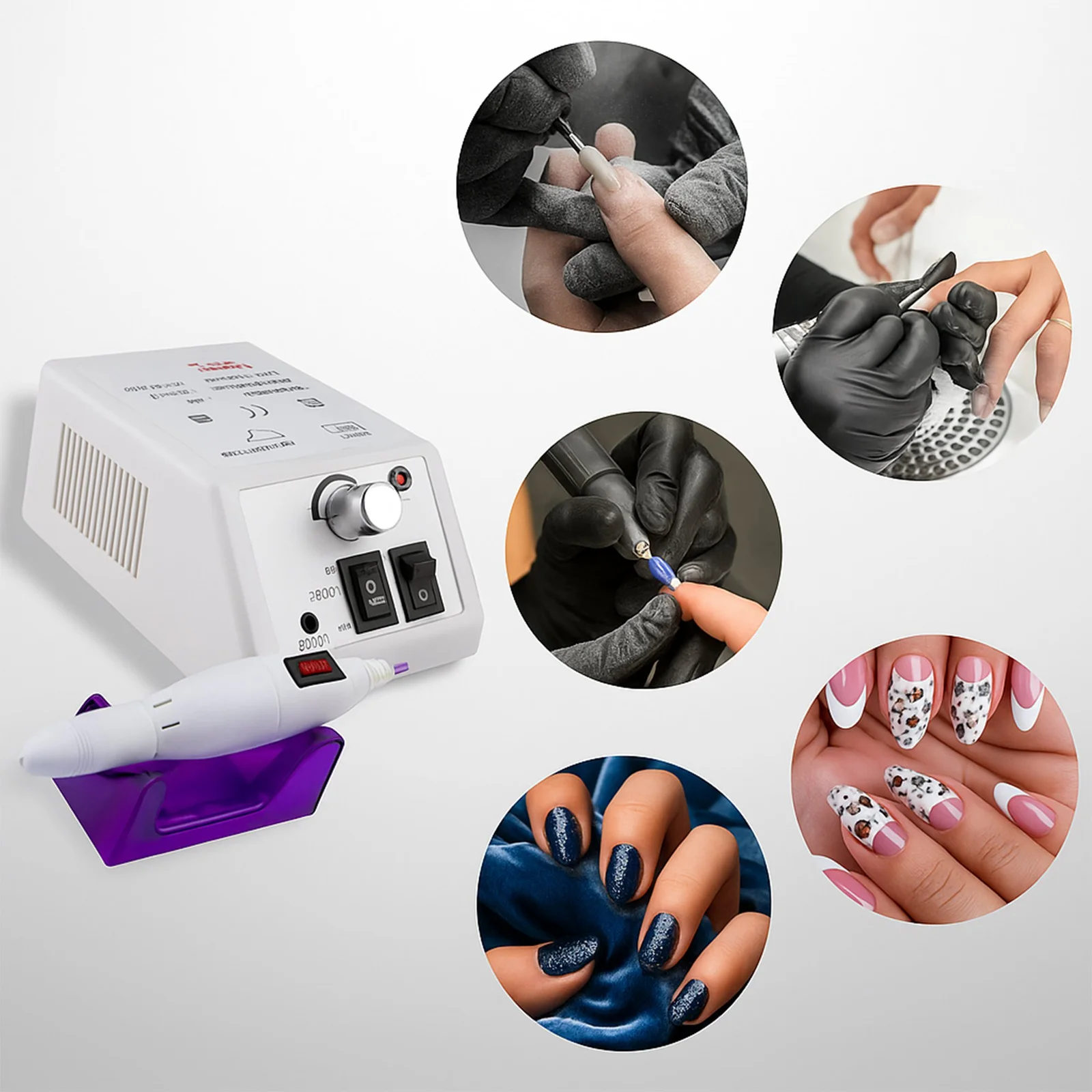 FREZARKA DO PAZNOKCI MANICURE PEDICURE PROFESJONALNA ZESTAW FREZÓW MOCNA