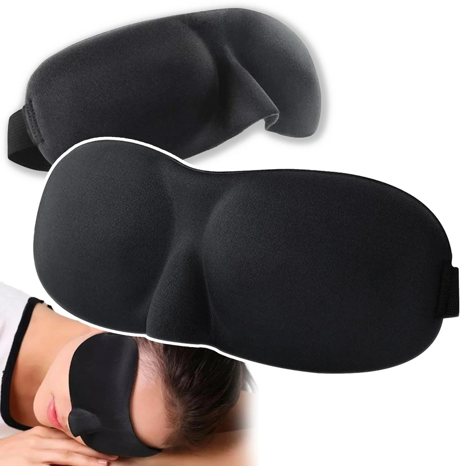 MASKA OPASKA NA OCZY DO SPANIA 3D - czarny