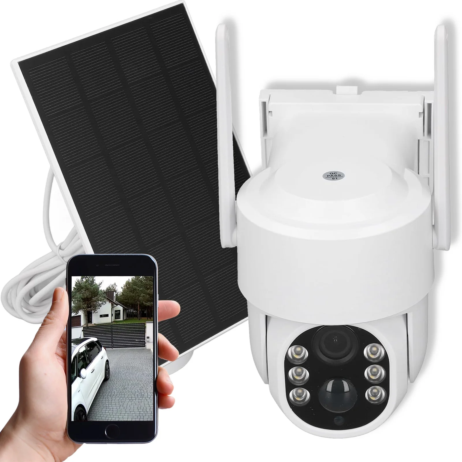 KAMERA SOLARNA WIFI 4MPX ZEWNĘTRZNA OBROTOWA BEZPRZEWODOWA ALARM IP 4MPX