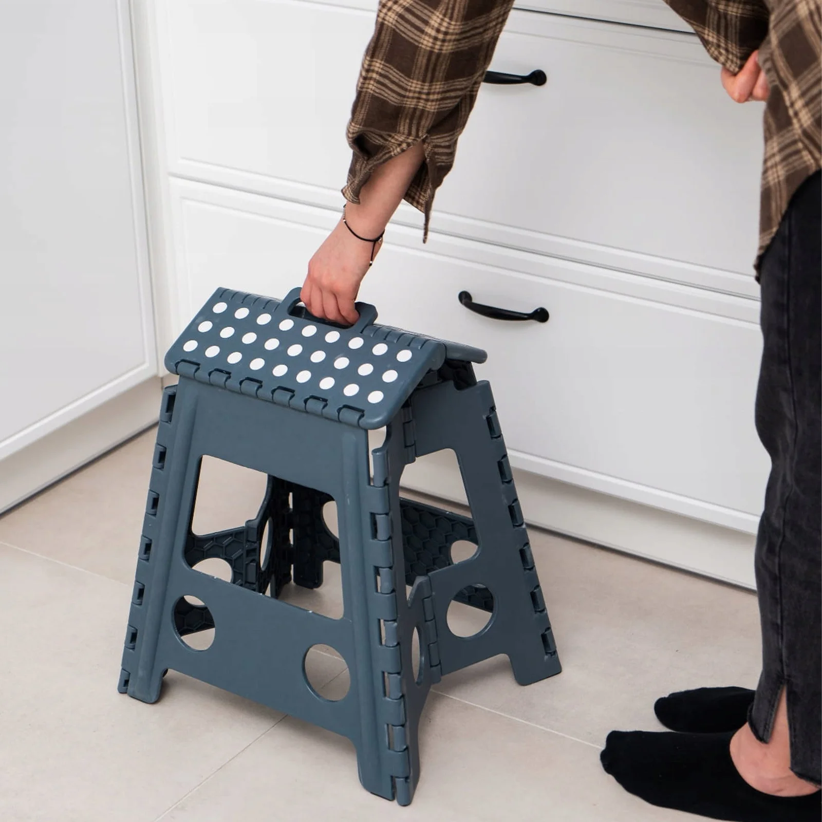 EASYFORM TABORET STOŁEK SKŁADANY 39CM - szary