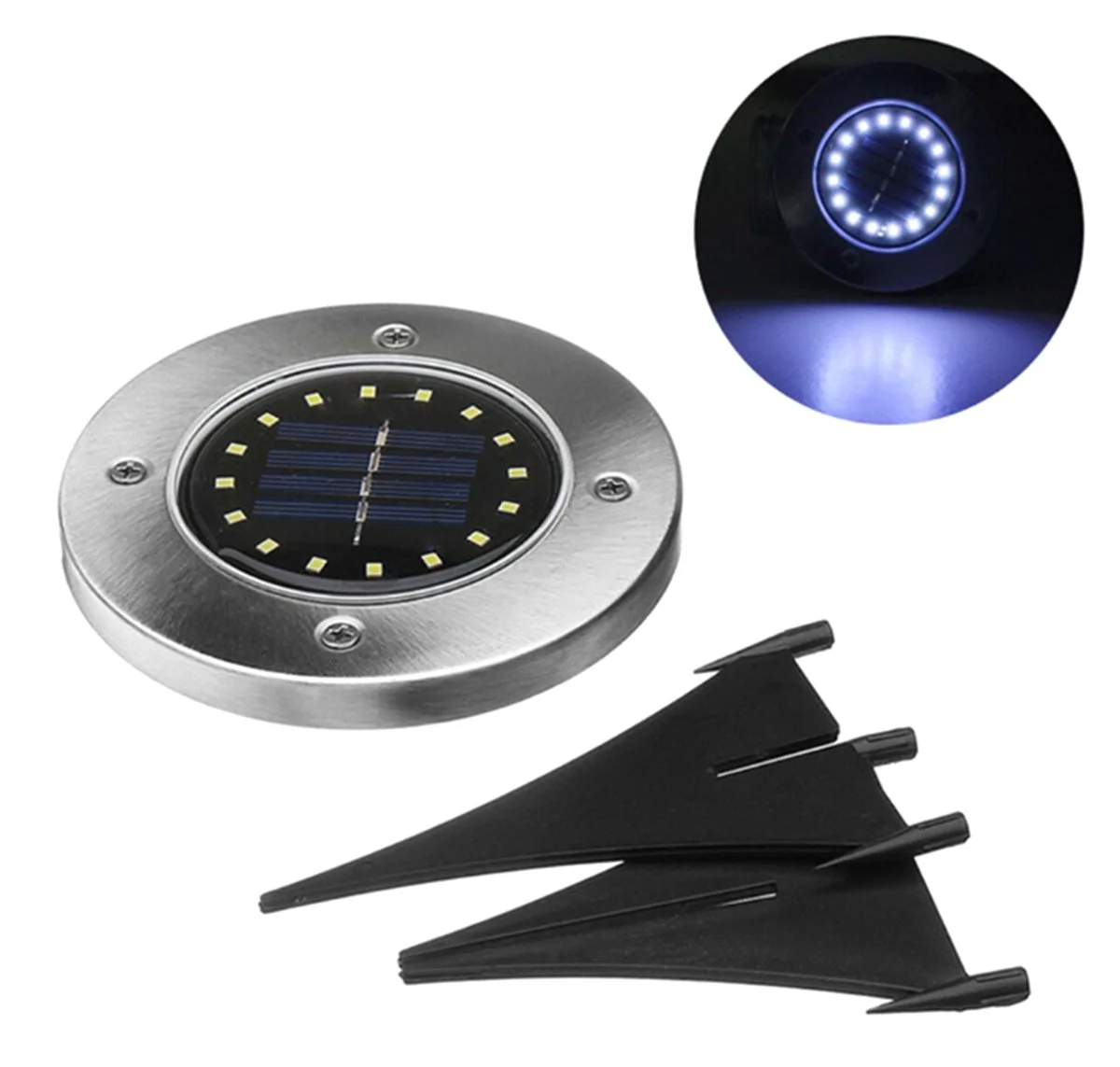 LAMPA LAMPKA OGRODOWA SOLARNA NAJAZDOWA CZUJNIK ZMIERZCHU MOCNA 16 LED