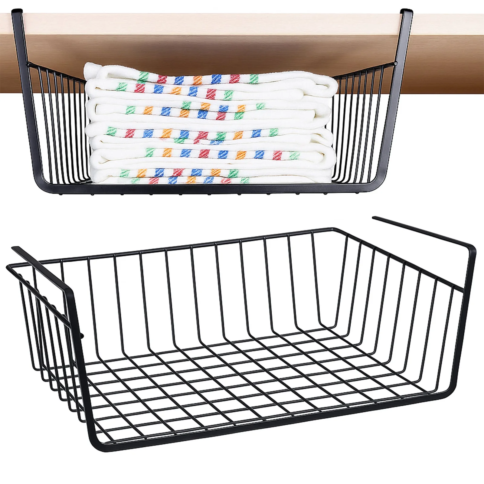 KOSZ KOSZYK PODWIESZANY POD PÓŁKĘ ORGANIZER WISZĄCY METALOWY LOFT 32x23CM