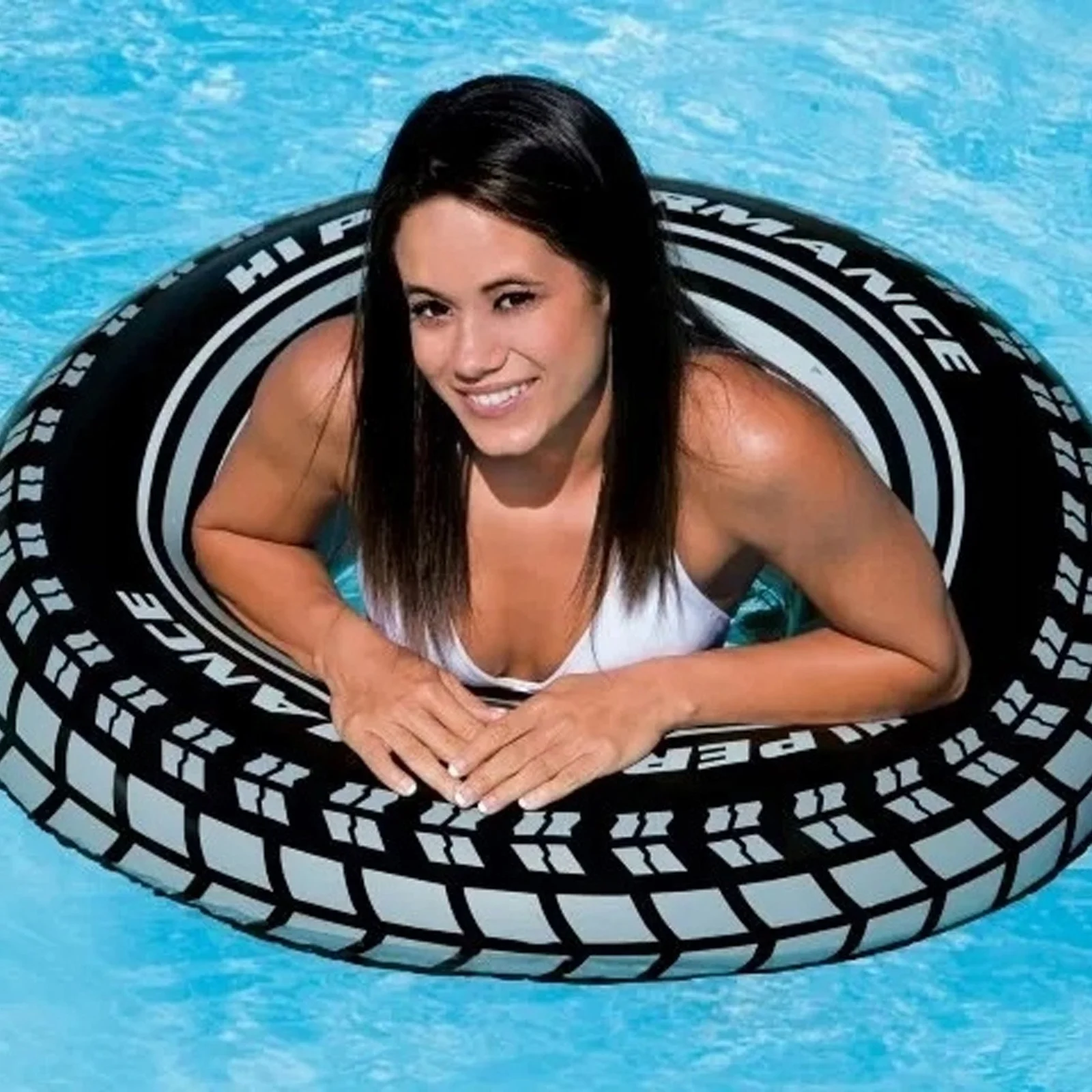 KOŁO DO PŁYWANIA PLAŻOWE OPONA DMUCHANE KÓŁKO MATERAC PŁYWANIE BASEN 90CM