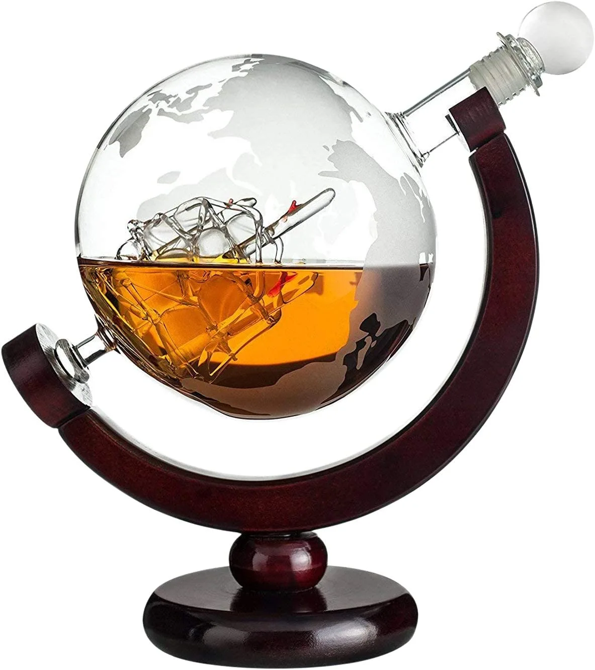 KARAFKA DO WHISKY GLOBUS STATEK STOJAK PREMIUM IDEALNY NA PREZENT UPOMINEK