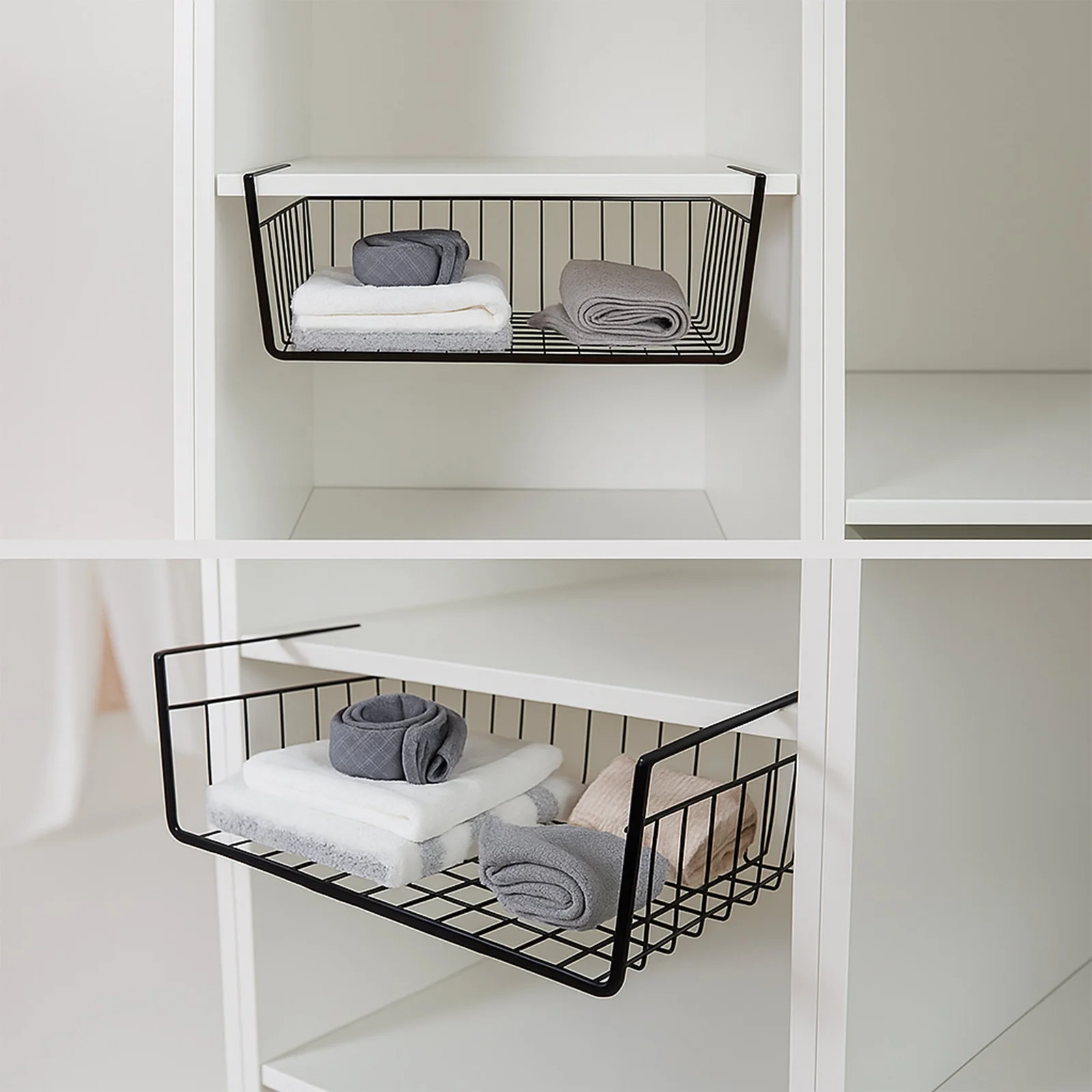 KOSZ KOSZYK PODWIESZANY POD PÓŁKĘ ORGANIZER WISZĄCY METALOWY LOFT 32x23CM