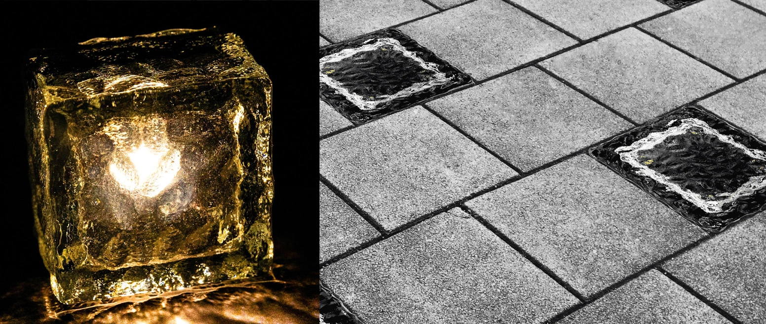 LAMPA OGRODOWA SOLARNA LED NAJAZDOWA KOSTKA LODU BRUKOWA SZEŚCIAN 7x7cm