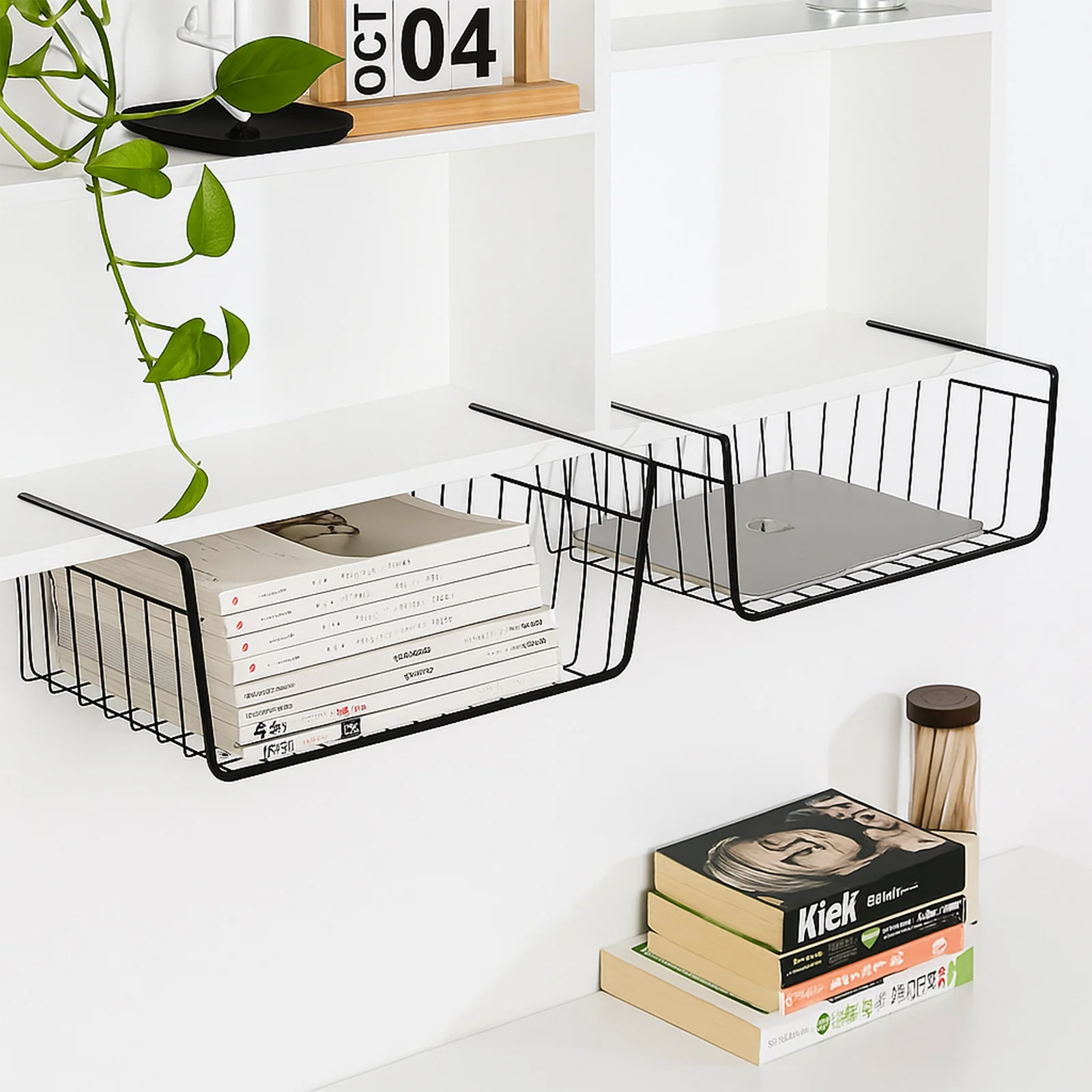 KOSZ KOSZYK PODWIESZANY POD PÓŁKĘ ORGANIZER WISZĄCY METALOWY LOFT 32x23CM
