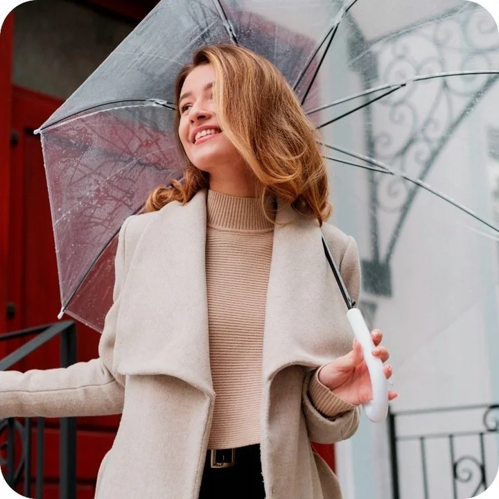 PARASOL PRZEZROCZYSTY 72cm - biały