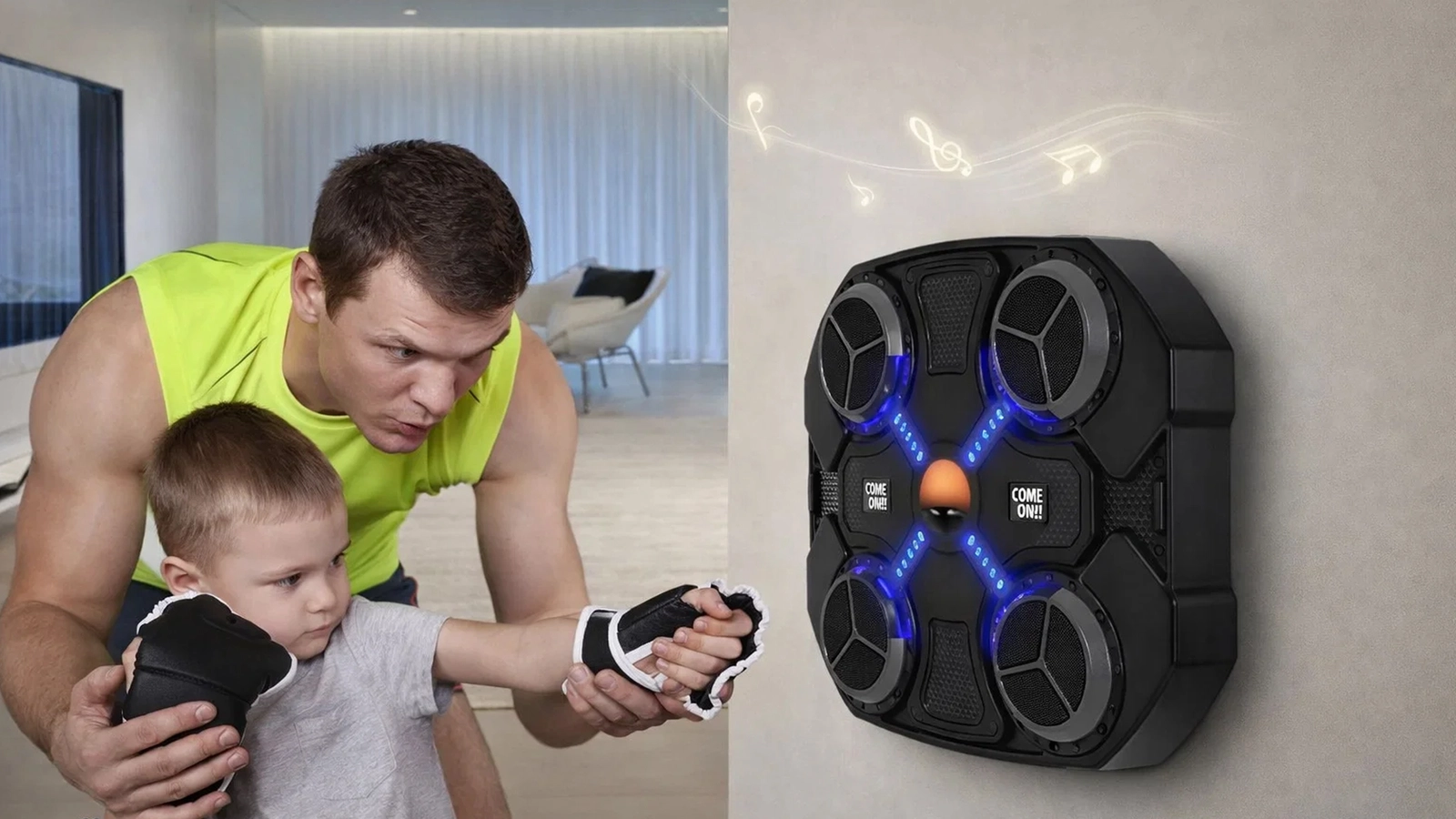 VEZO ZESTAW BOKSERSKI ELEKTRONICZNY BOKSER BLUETOOTH PODŚWIETLENIE LED BOKS